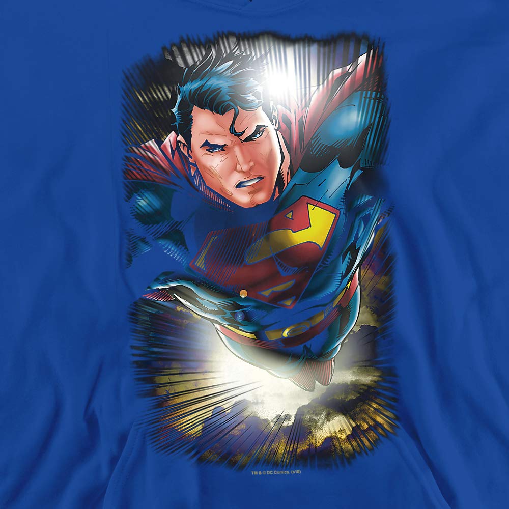 Superman In The Sky Unisex Youth Pullover Hoodie - Soft & Comfortable Sweatshirt for Kids & Teens - Perfect for School, Casual Wear & Superhero Fans