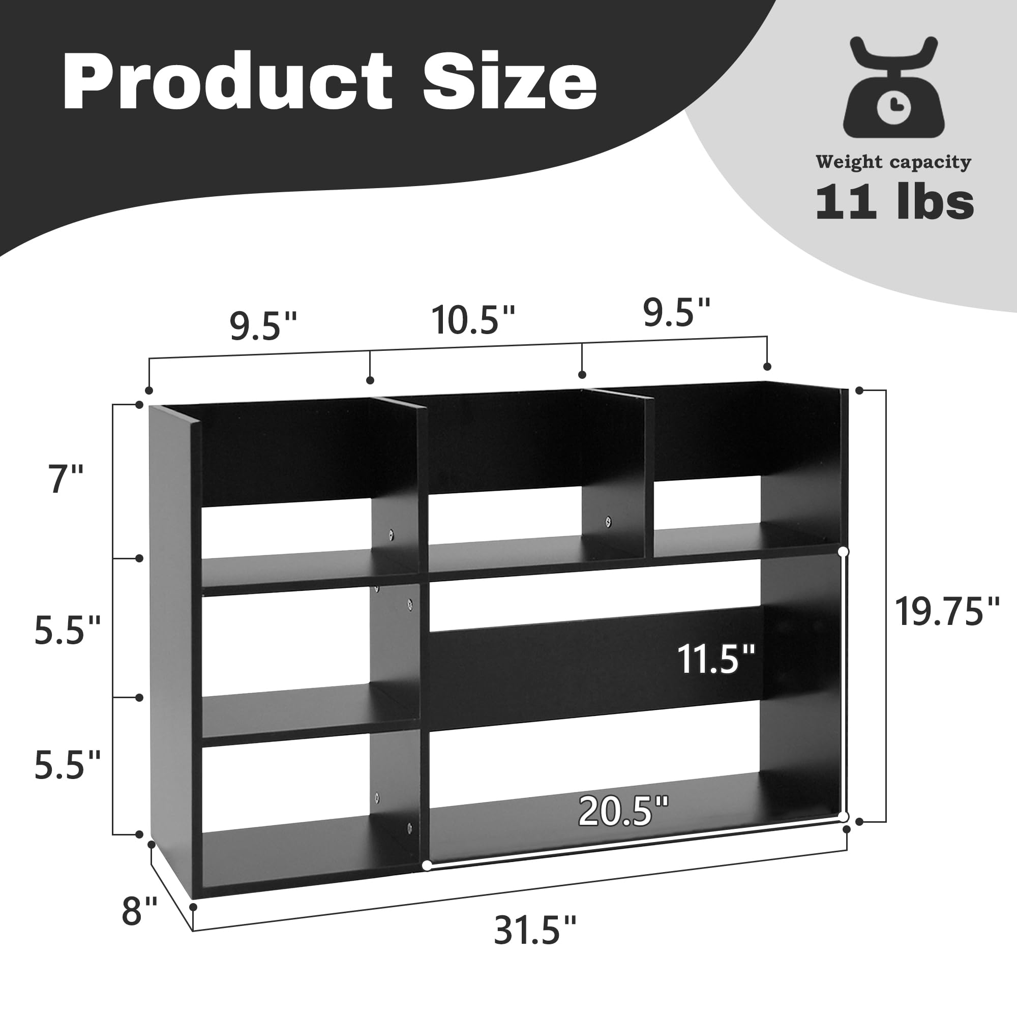 Extra Large Desk Organizer Shelves for Office & Home - Multi-Tier Storage Rack with Shelves | Office Organization Must Haves | Perfect for Desk, Countertop & Workspace Accessories (Black)