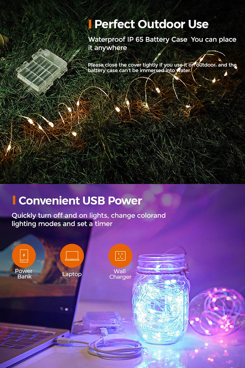 OMIKA 16.4ft LED Fairy Lights - 50 Waterproof String Lights with Remote for Bedroom, Garden & Party Decor