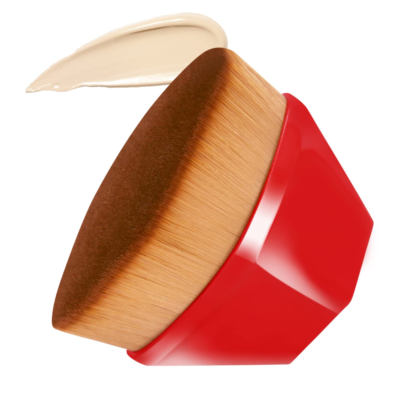 Premium Foundation Brush - Daubigny Professional Makeup Brush for Liquid, Powder & Cream Cosmetics | Blending Face Blush & Foundation | Includes Protective Travel Case (Red) - Perfect for Daily Makeup & On-The-Go Touchups