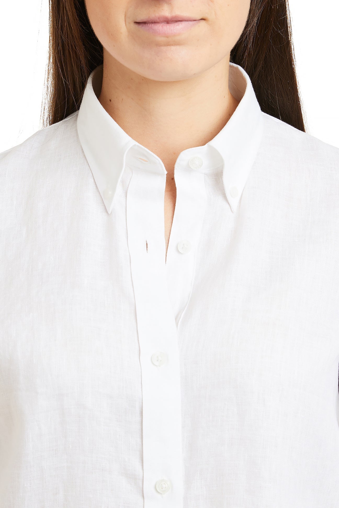 Women's White Linen Button Down Shirt - Casual Office Wear & Summer Outfits