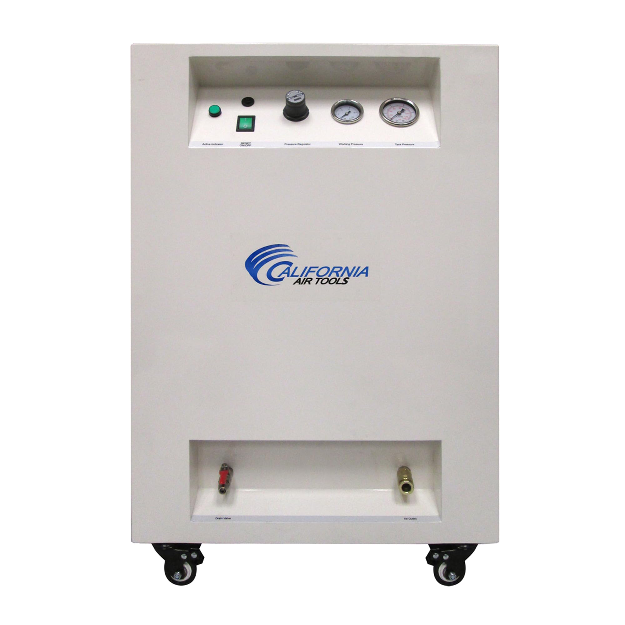 California Air Tools 8010SPC 1.0 HP Ultra Quiet Oil-Free Air Compressor - 8 Gallon Steel Tank, 40 dBA Noise Level, Soundproof Cabinet with Wheels - Perfect for Home Garage, Workshop, DIY Projects & Indoor Use