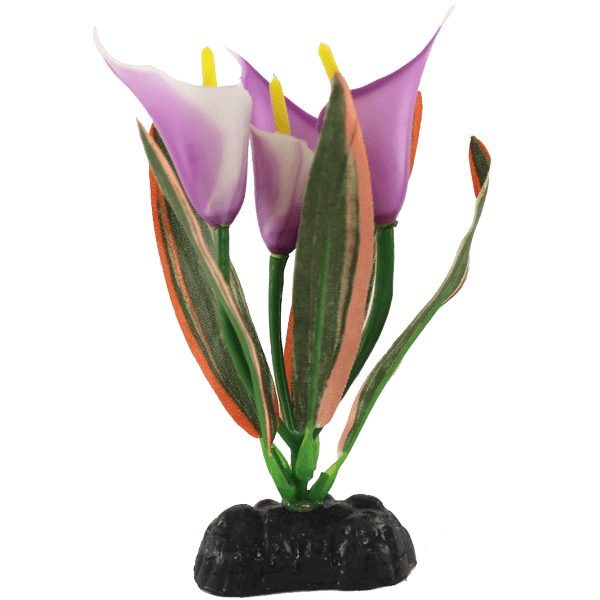 Artificial Silk Betta Fish Plants - Lilac Peace Lily Set of 4 | Realistic Aquarium Decor for Betta Fish Tanks | Perfect for Home & Office Aquascaping
