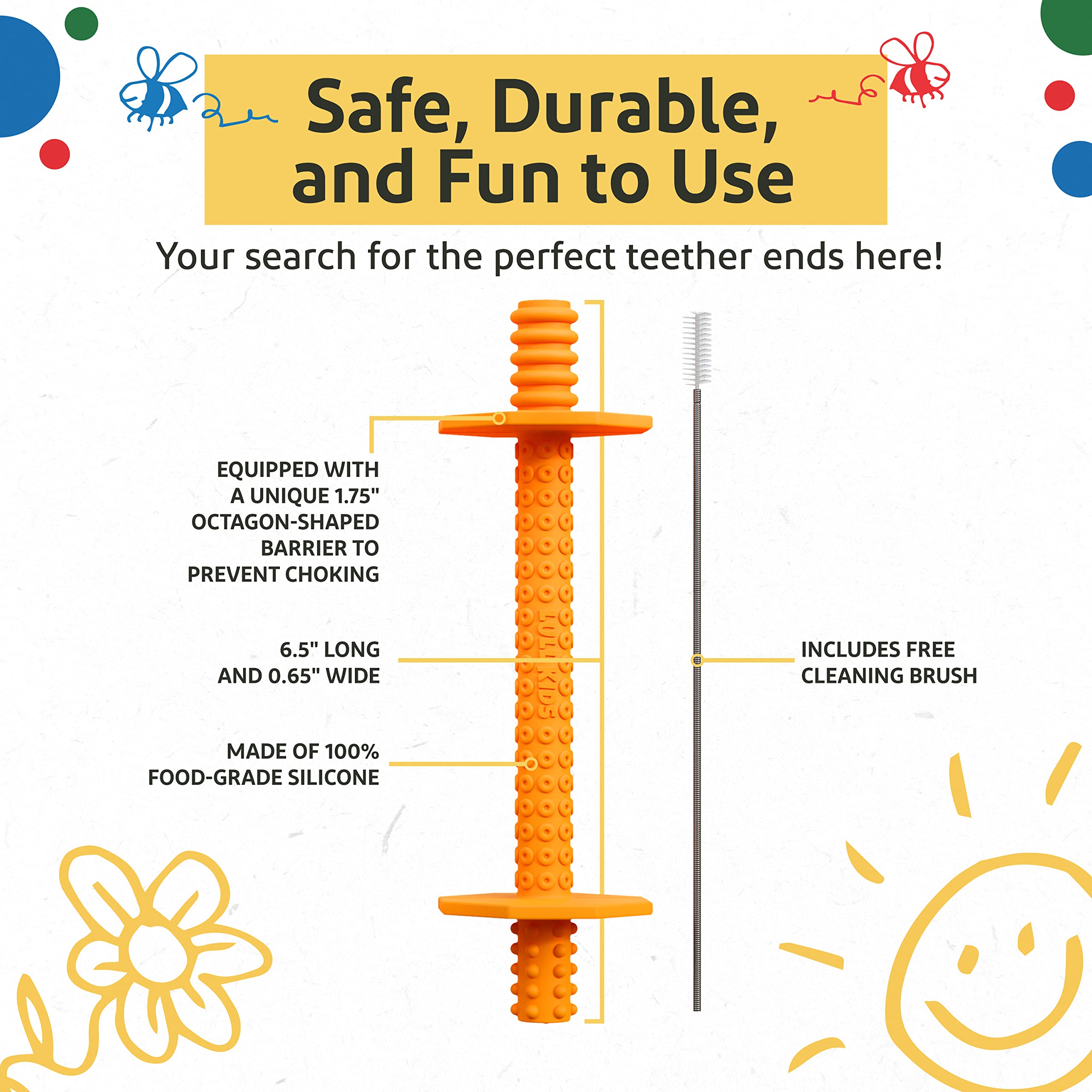 Organic Hollow Teething Tubes for Babies 6-12 Months | Safe BPA-Free Teether Toys for Soothing Sore Gums | Baby Teething Sticks & Straws for Infants | Perfect for Daycare, Travel & On-the-Go Relief (Autumn Collection)