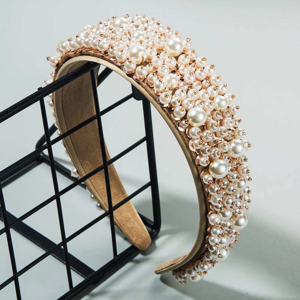Hanley Beige Hairband for Women - Soft Stretch Headband for Workouts, Yoga, and Everyday Wear
