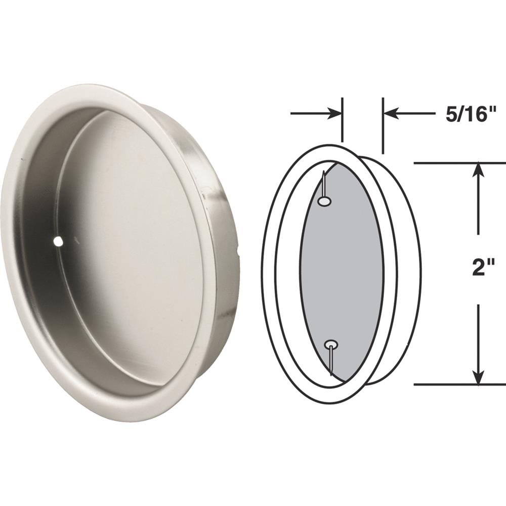 Slide-Co 163919 2-Inch Satin Nickel Closet Door Pull Handle - 2 Pack for Bedroom, Bathroom & Closet Organization
