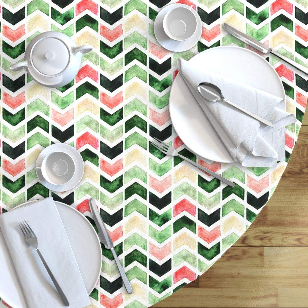 Custom Christmas Arrows Herringbone Red Green Tablecloth - 70