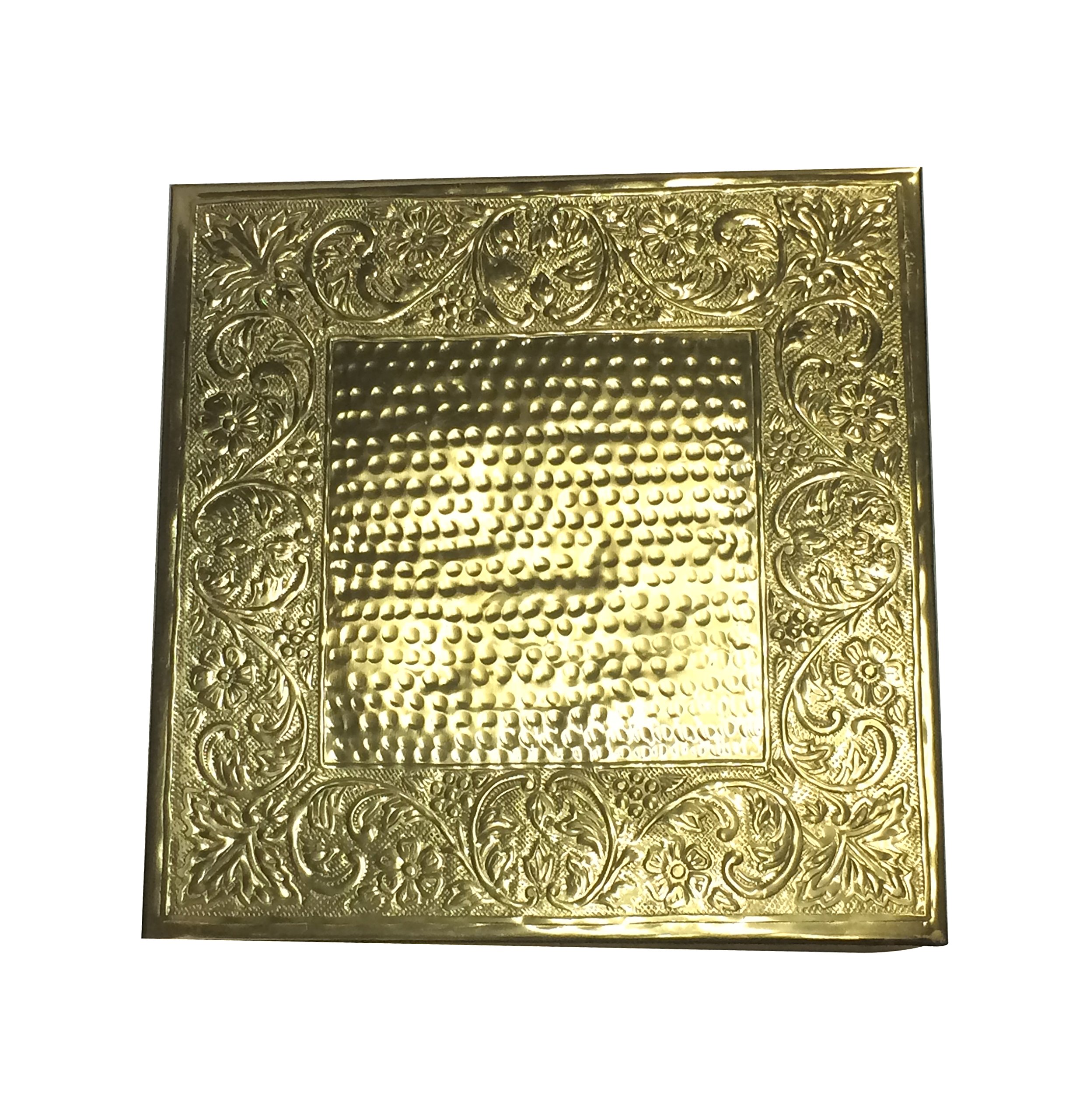 GiftBay 18 Inch Square Gold Wedding Cake Stand - Handcrafted Embossed Tiered Dessert Display for Wedding, Anniversary & Party Decor | Elegant Durable Cake Pedestal for Special Occasions