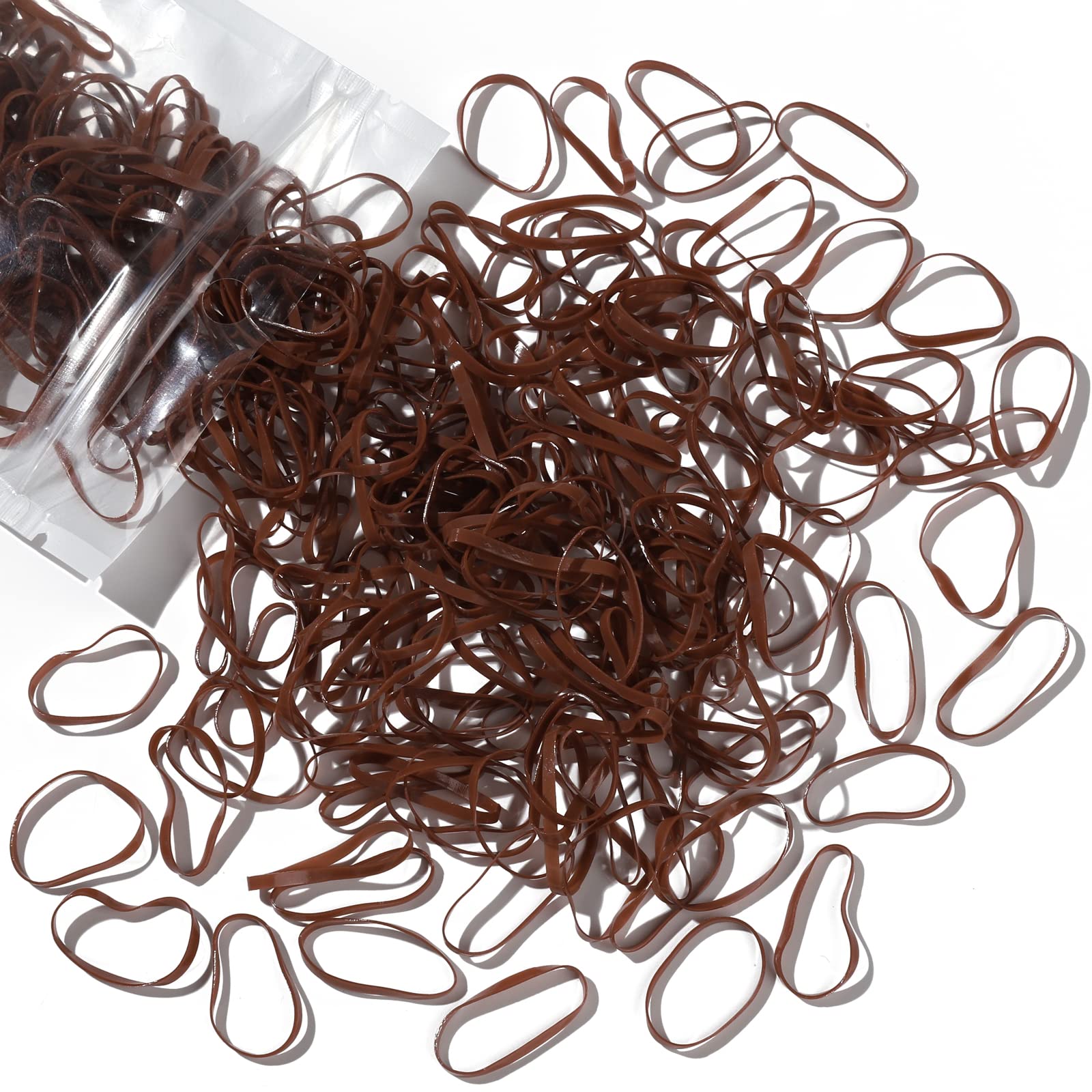 Teenitor Elastic Hair Bands - 300pcs Small Hair Ties Rubber Bands for Women & Girls (Light Brown) - Perfect for Ponytails, Braids & Everyday Hairstyles