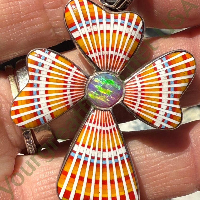 Authentic Sterling Silver Southwestern Double-Sided Cross Pendant - Handcrafted Navajo-Inspired Jewelry for Women - Perfect for Everyday Wear, Gifts & Spiritual Occasions