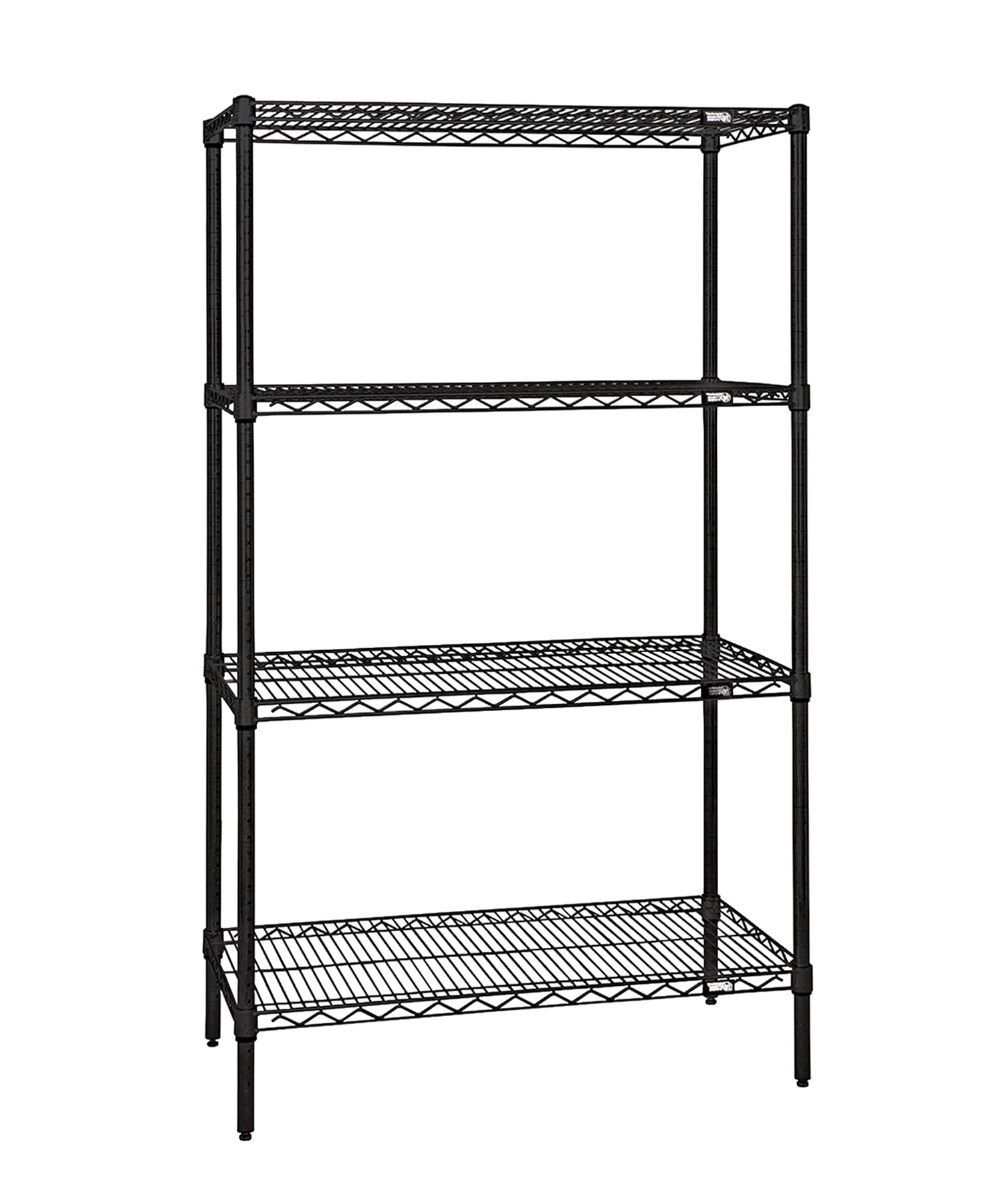Quantum Storage Systems WR86-1848BK Black Epoxy Wire Shelves Starter Kit - 4 Shelves 86