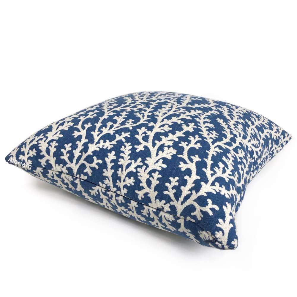 Beatrix Blue White Floral Vine Pillow Cover - Decorative Throw Pillow Case for Sofa, Bed & Couch - 18x18 Inches - Fabric by the Yard Available - Perfect for Living Room, Bedroom & Home Decor