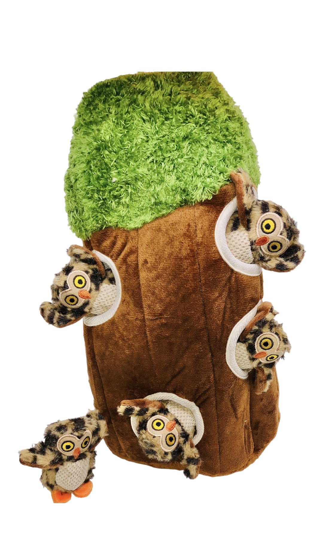 Interactive Hide & Seek Dog Toy Tree with Squeaky Plush Owls - Puzzle Enrichment Toy for Small & Medium Dogs - Chew-Resistant Multipack for Mental Stimulation (Large Size) - Perfect for Indoor Playtime & Training Sessions