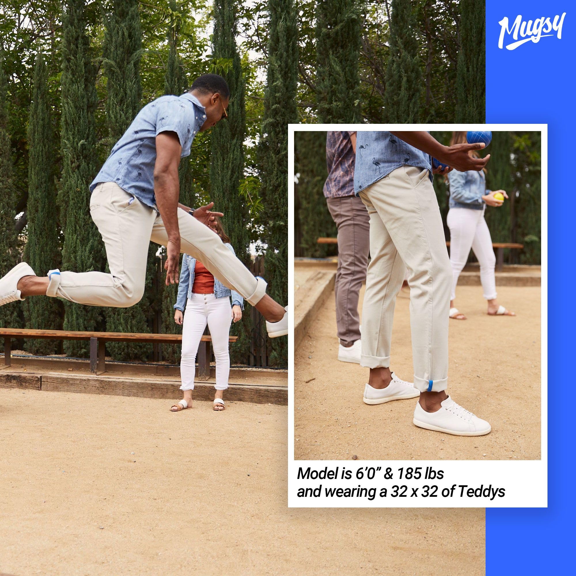 Men's Ultra-Stretch Classic Fit Light Khaki Chino Pants | Comfortable & Stylish Casual Wear for Work, Travel & Everyday Use | Mugsy Teddy’s Collection