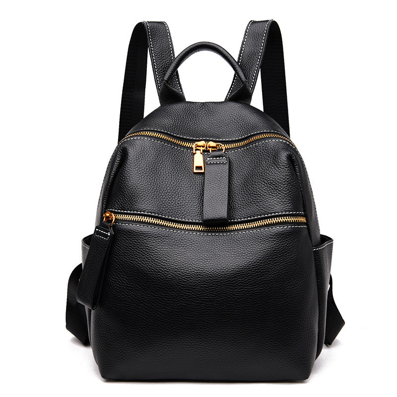 Premium Genuine Leather Backpack for Women & Men - Stylish Small Travel Backpack for Work, School & Daily Use