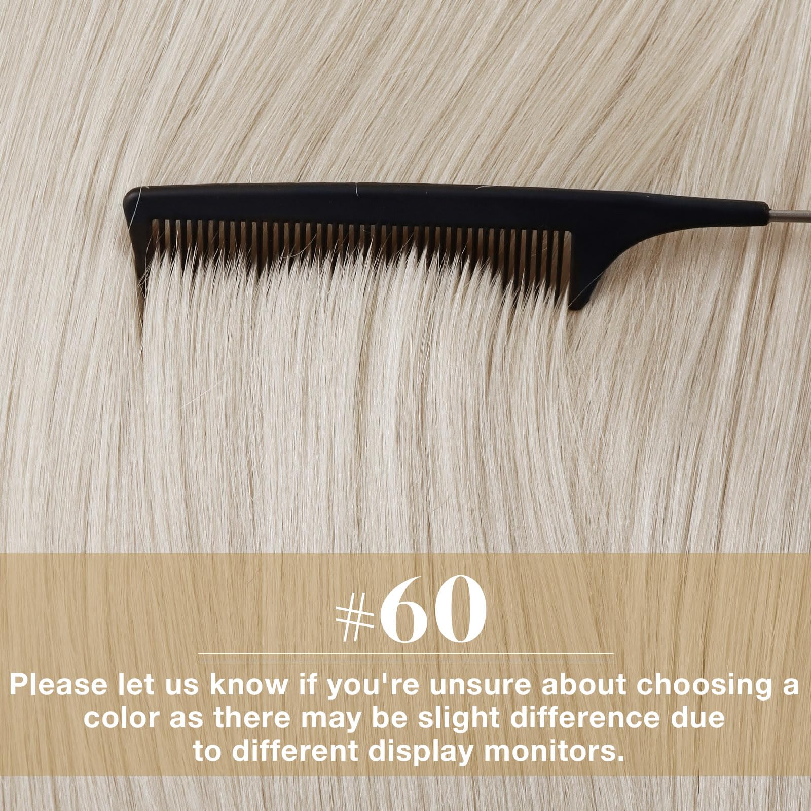 Ve Sunny 24 Inch Platinum Blonde Tape-in Hair Extensions - 20pcs 50g Real Human Hair, Invisible & Long Straight Extensions for Volume & Length - Perfect for Parties, Weddings & Daily Styling