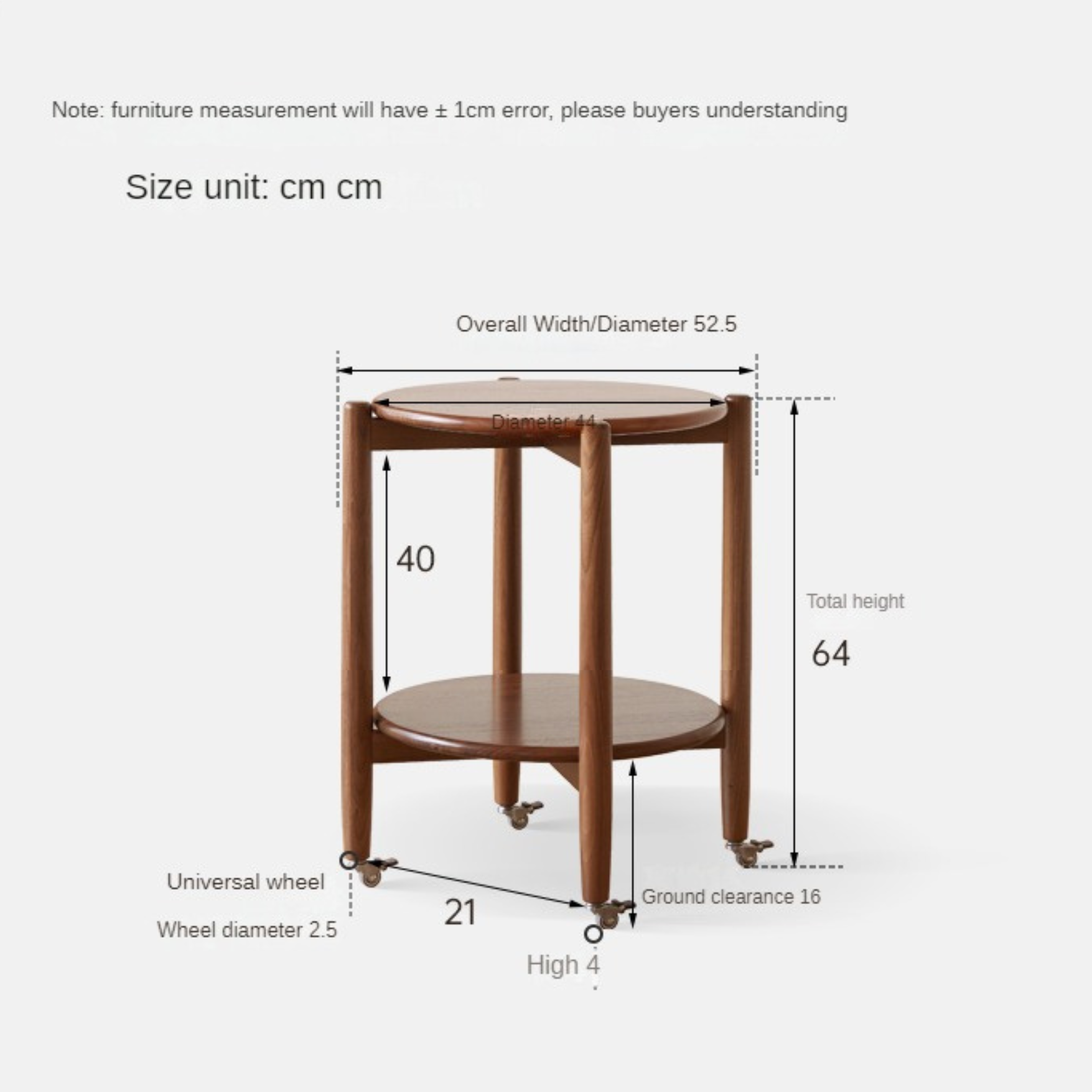 Black Walnut Solid Wood Round Side Table - Natural Wood End Table for Living Room, Bedroom, or Office - Perfect for Coffee, Books, and Decor