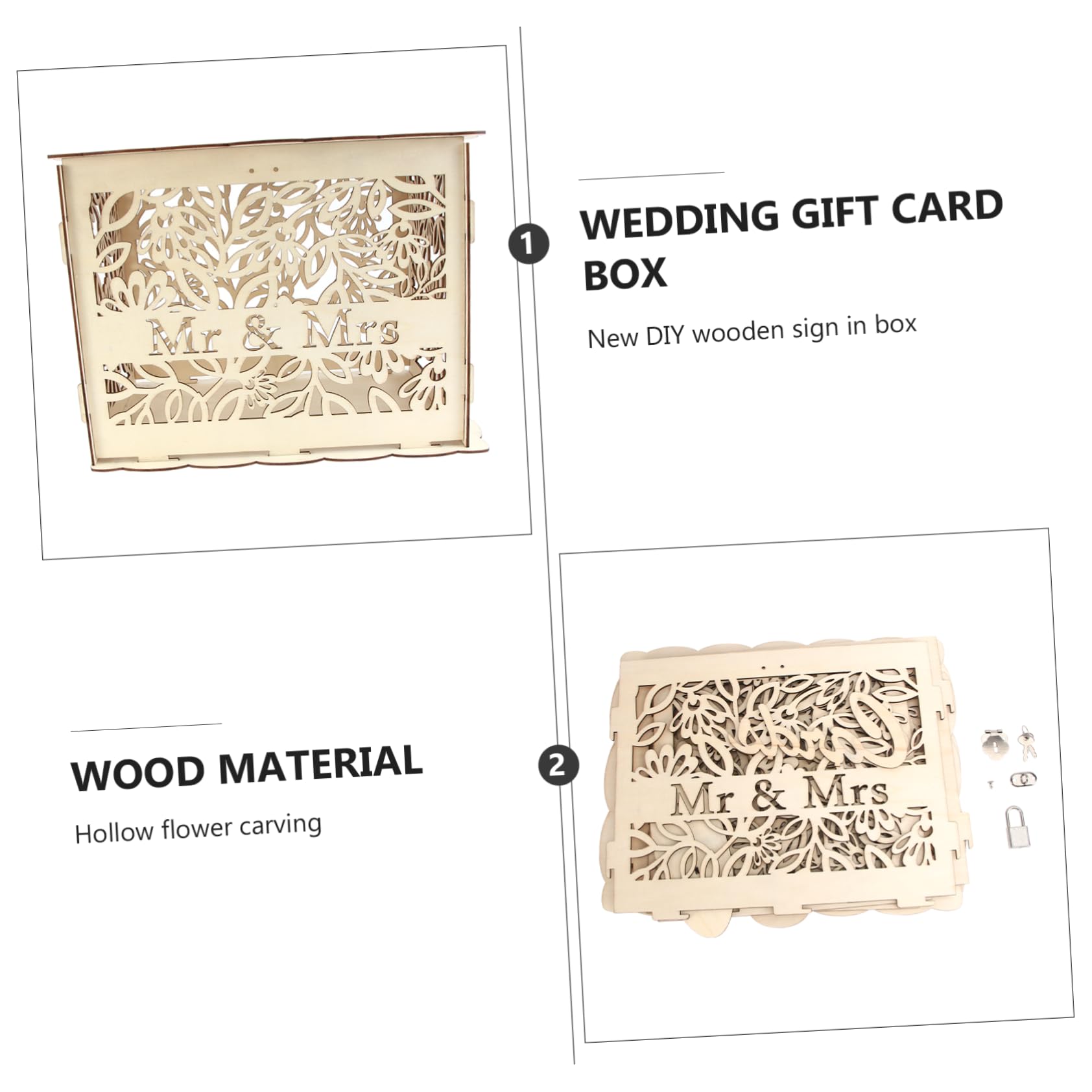 Amosfun 3-Piece Mailbox Wallet Decorations - Wedding Money Holders, Card Clips & Gift Card Holders - Perfect for Bridal Showers, Wedding Favors & Anniversary Gifts