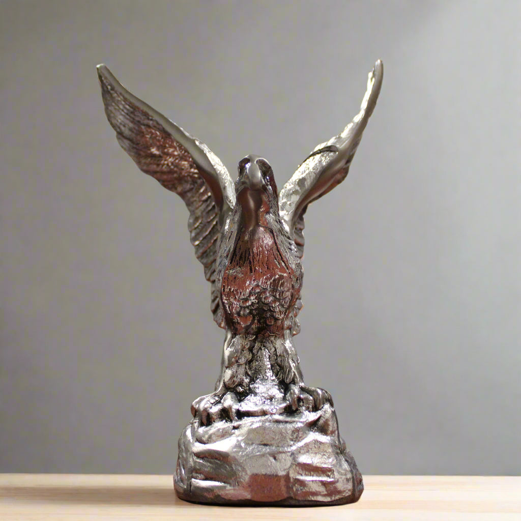 Eagle Sculpture - Handcrafted Metal Eagle Statue for Home & Office Decor - Perfect for Living Room, Bookshelf, or Gift Idea