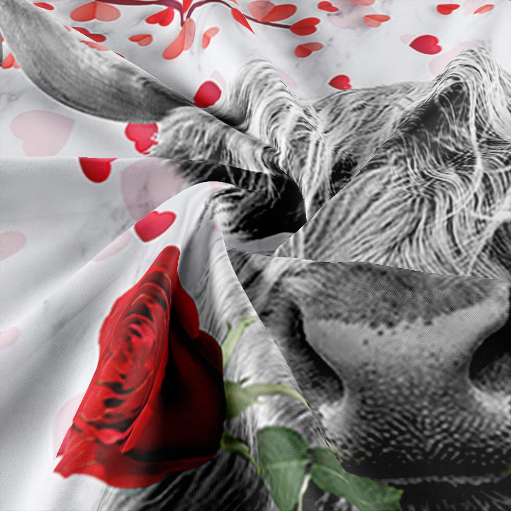Funny Highland Cow Valentine's Day Shower Curtain - Farmhouse Western Rustic Bathroom Decor with Red Heart Tree Design, Includes Hooks (72x72 Inches) | Perfect for Farmhouse Bathrooms, Valentine's Gifts & Country-Themed Home Decor