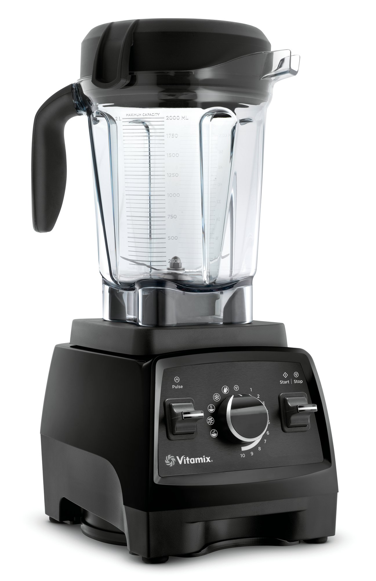 Vitamix Professional Series 750 Blender - High-Performance 64oz Countertop Blender with Self-Cleaning, Low-Profile Container & Blade Scraper (Black & Grey) - Perfect for Smoothies, Soups, Nut Butters & Professional Kitchen Use