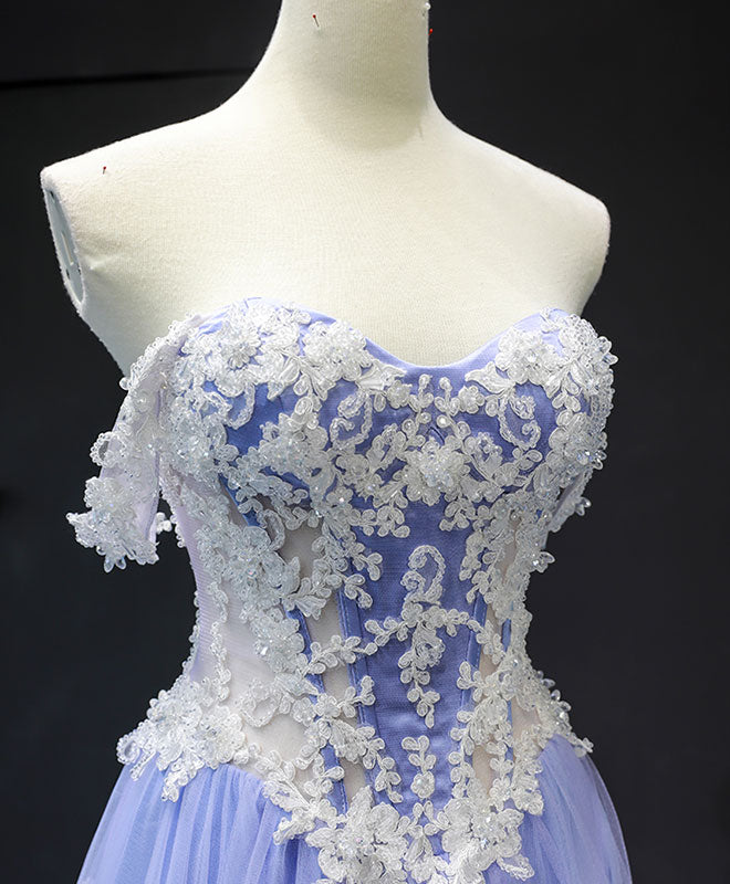 Elegant Purple Tulle Lace Long Prom Dress for Women - Formal Evening Gown for Homecoming, Ball, Wedding Guest & Special Occasions