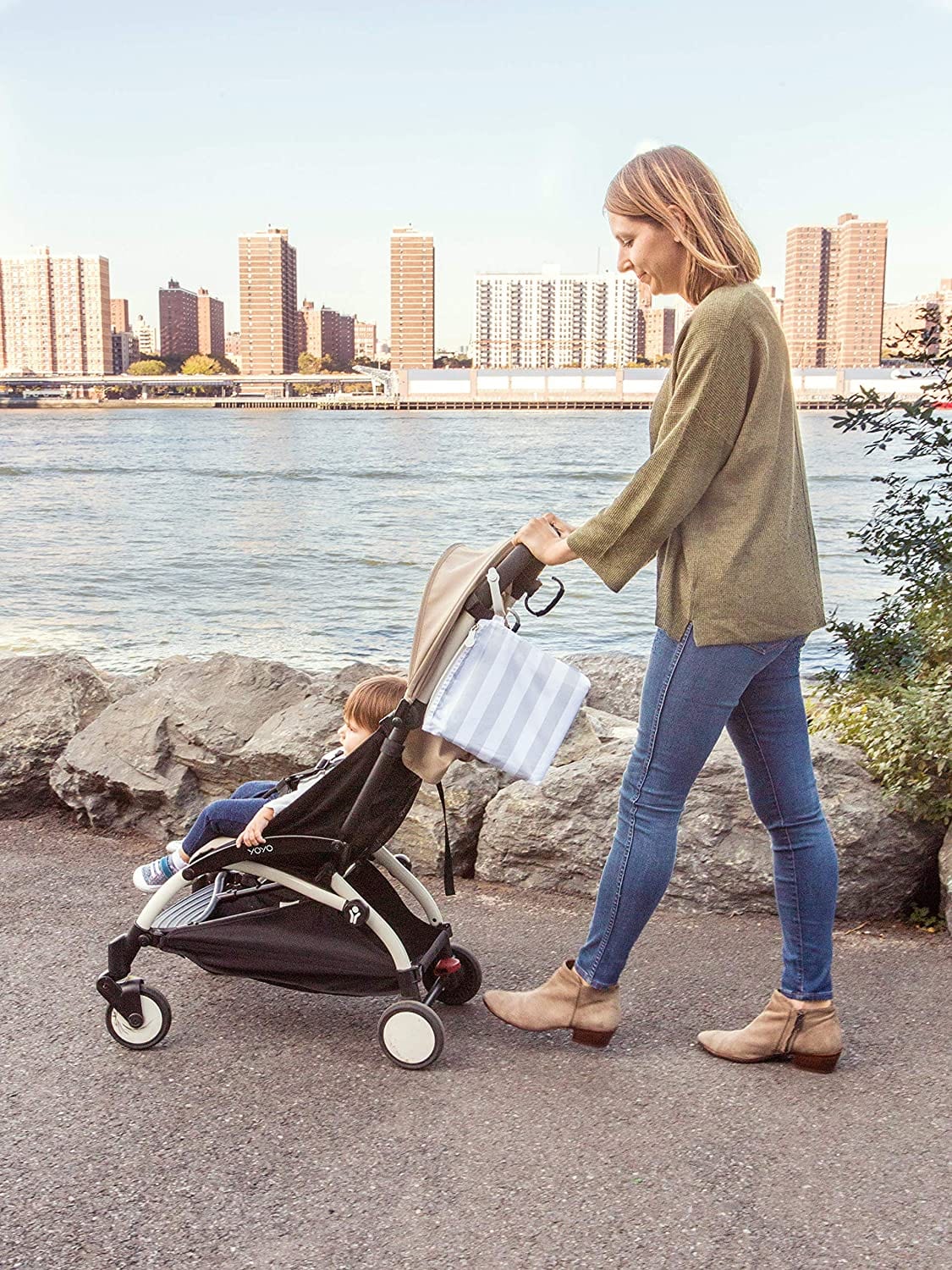Ubbi On The Go Diaper Changing Mat and Bag - Portable Baby Changing Station for Travel, Gray | Perfect for Diaper Bags, Strollers, and On-the-Go Parents