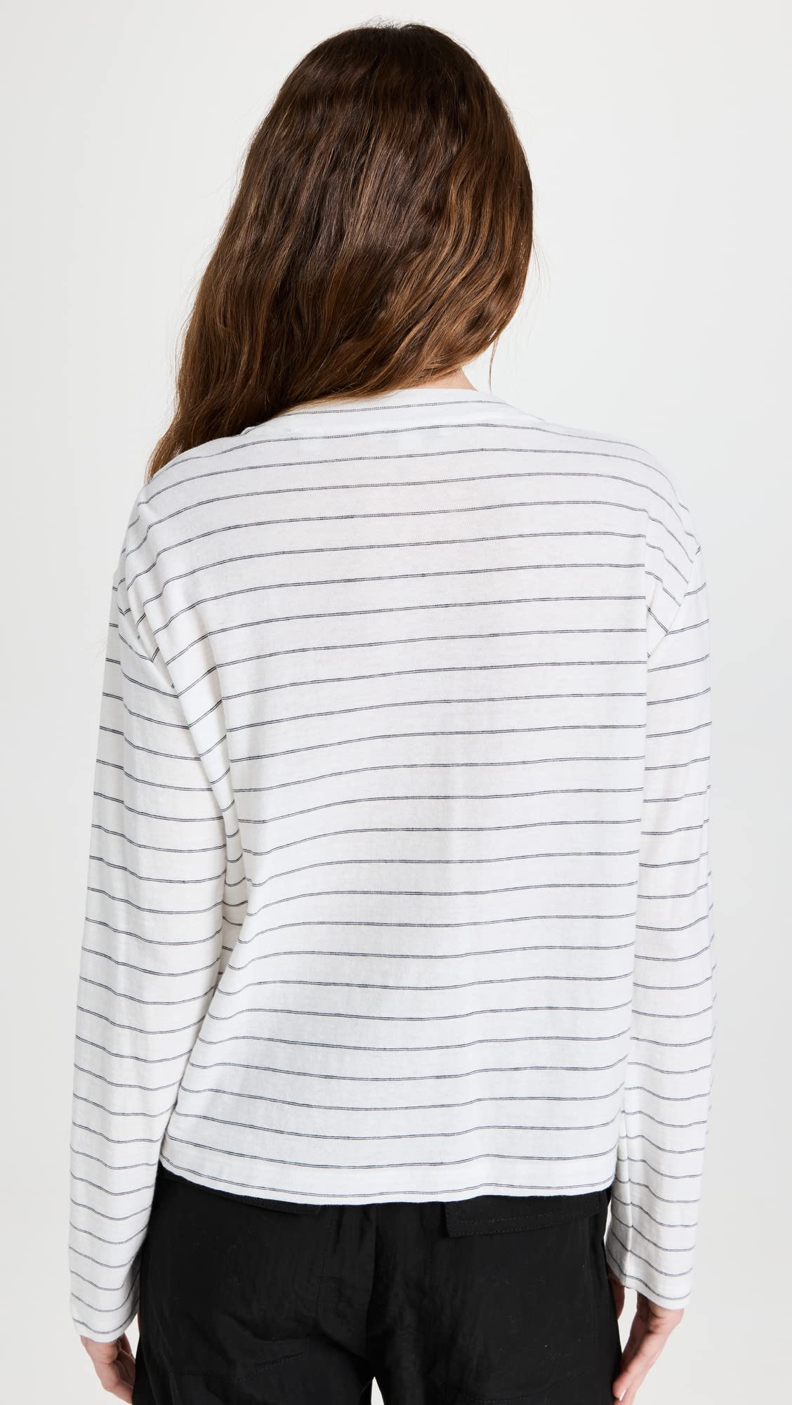 Vince Women's Striped Long Sleeve Pullover Sweater - Casual Knit Top for Fall & Winter, Perfect for Office, Date Night and Weekend Outings