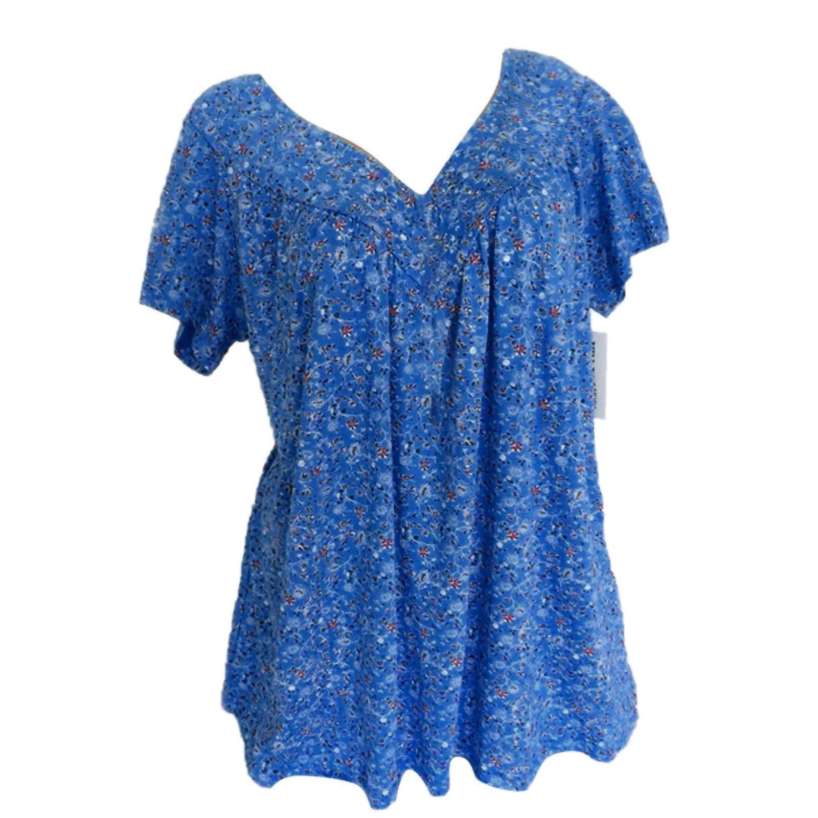 Plus Size Women's V-Neck Print Blouse - Casual Short Sleeve Crop Top for Summer Outfits