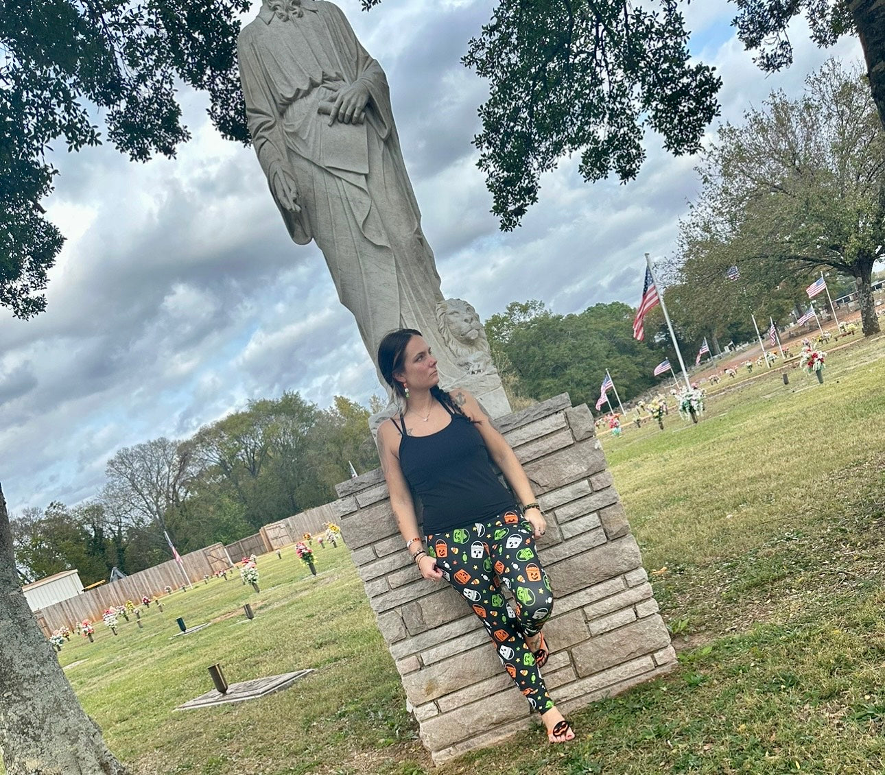 Boo Buckets - The Sketchy Pumpkin (Exclusive) - Pocket Leggings for Women | Halloween Costume Accessories & Everyday Wear