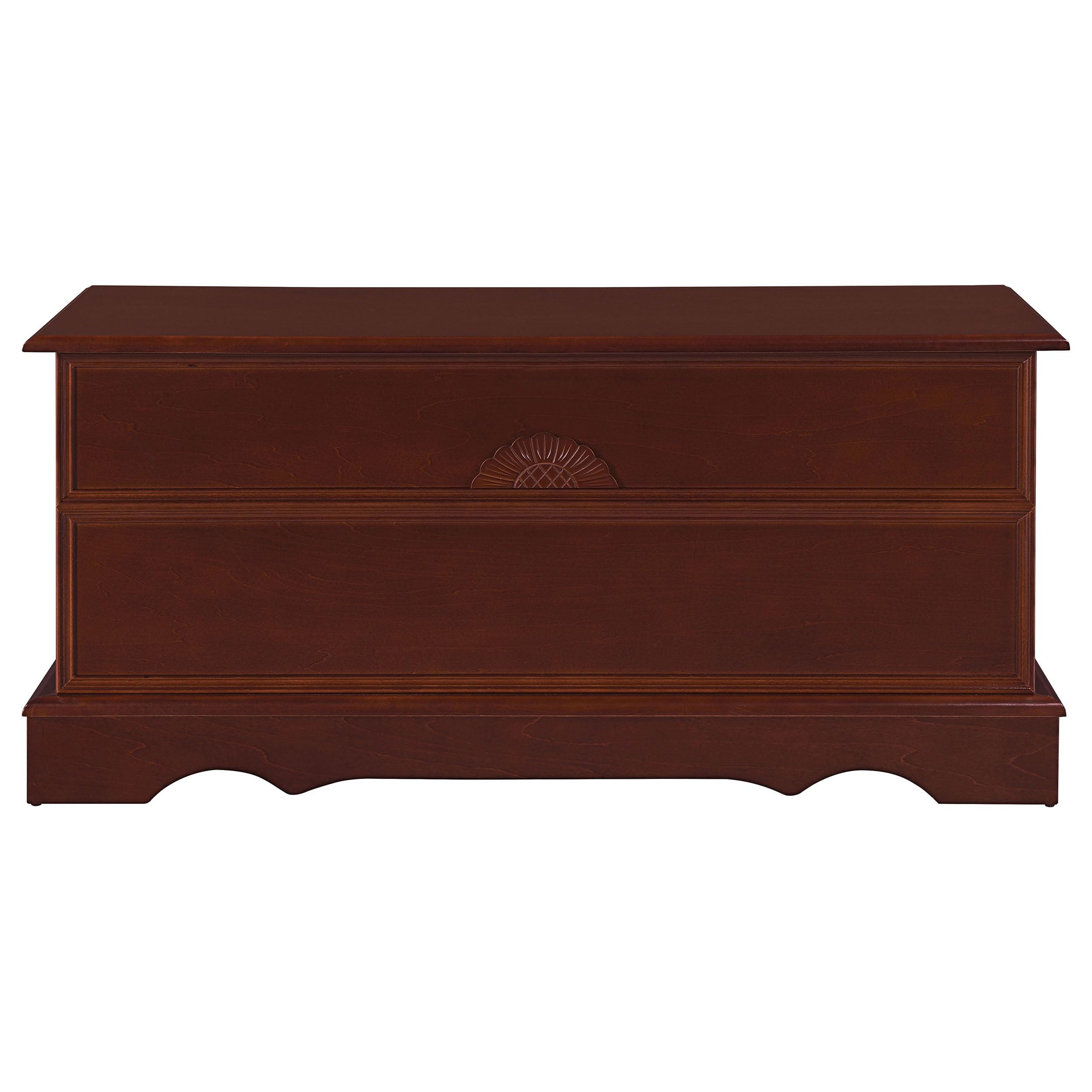 Coaster Home Furnishings Paula Traditional 40-Inch Wooden Storage Trunk - Cedar Lined Hope Chest for Bedroom, Kids Room & Nursery - Warm Brown (Model 4694) | Perfect for Blanket Storage, Toy Organization & Seasonal Decor