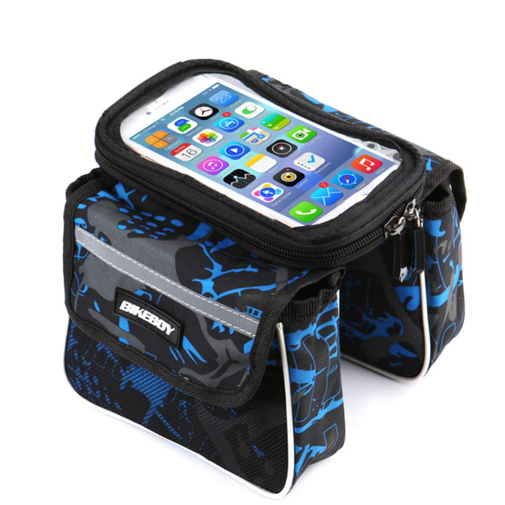 DSstyles Waterproof Bike Phone Mount Bag - Touch Screen Accessible Front Tube Pouch for Mountain & Road Bicycles - Perfect for Cycling, Commuting & Outdoor Adventures