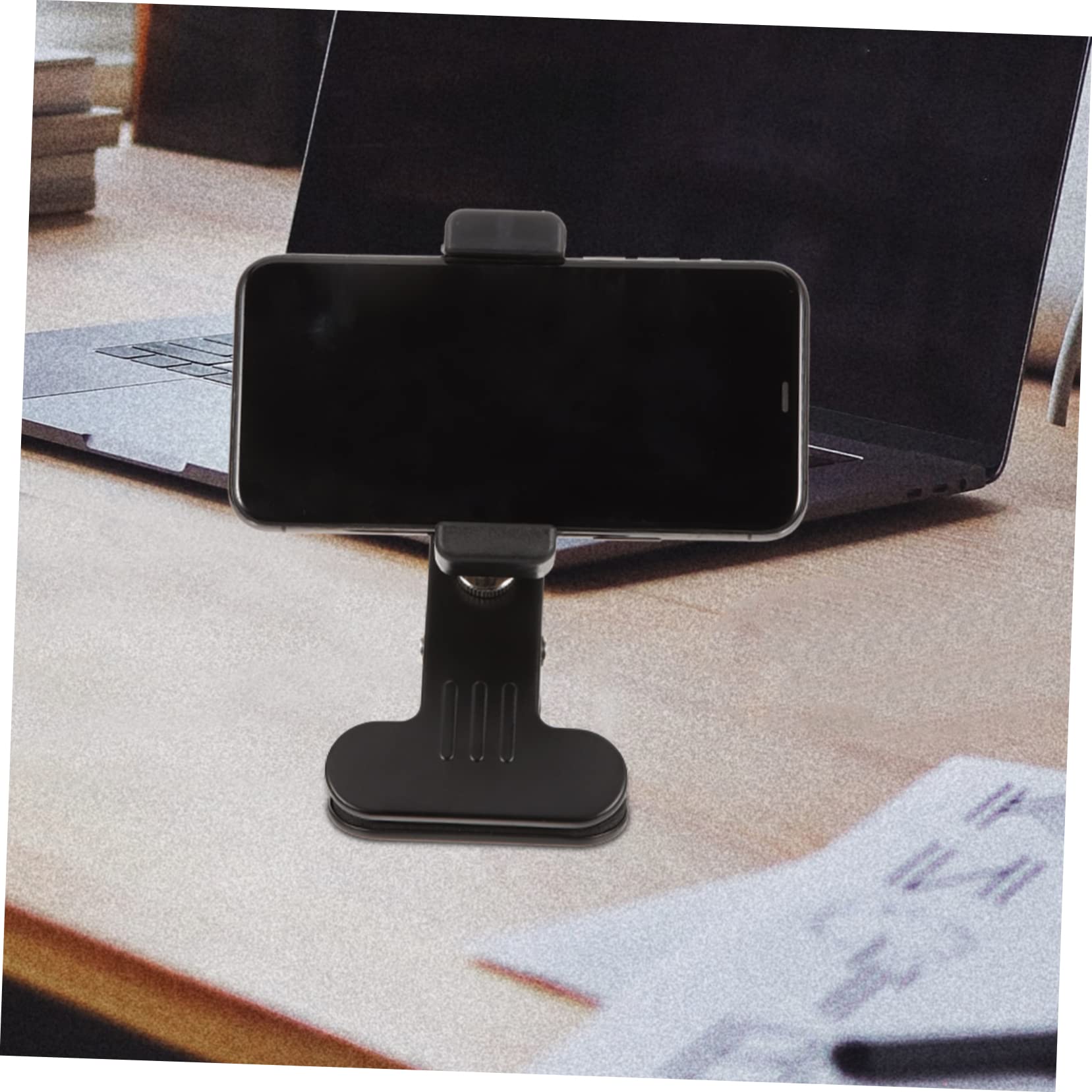Mikinona Portable Phone Stand with Strong Clamp - Adjustable Phone Holder for Desk, Home & Office - Perfect for Video Calls, Watching Movies & Hands-Free Browsing