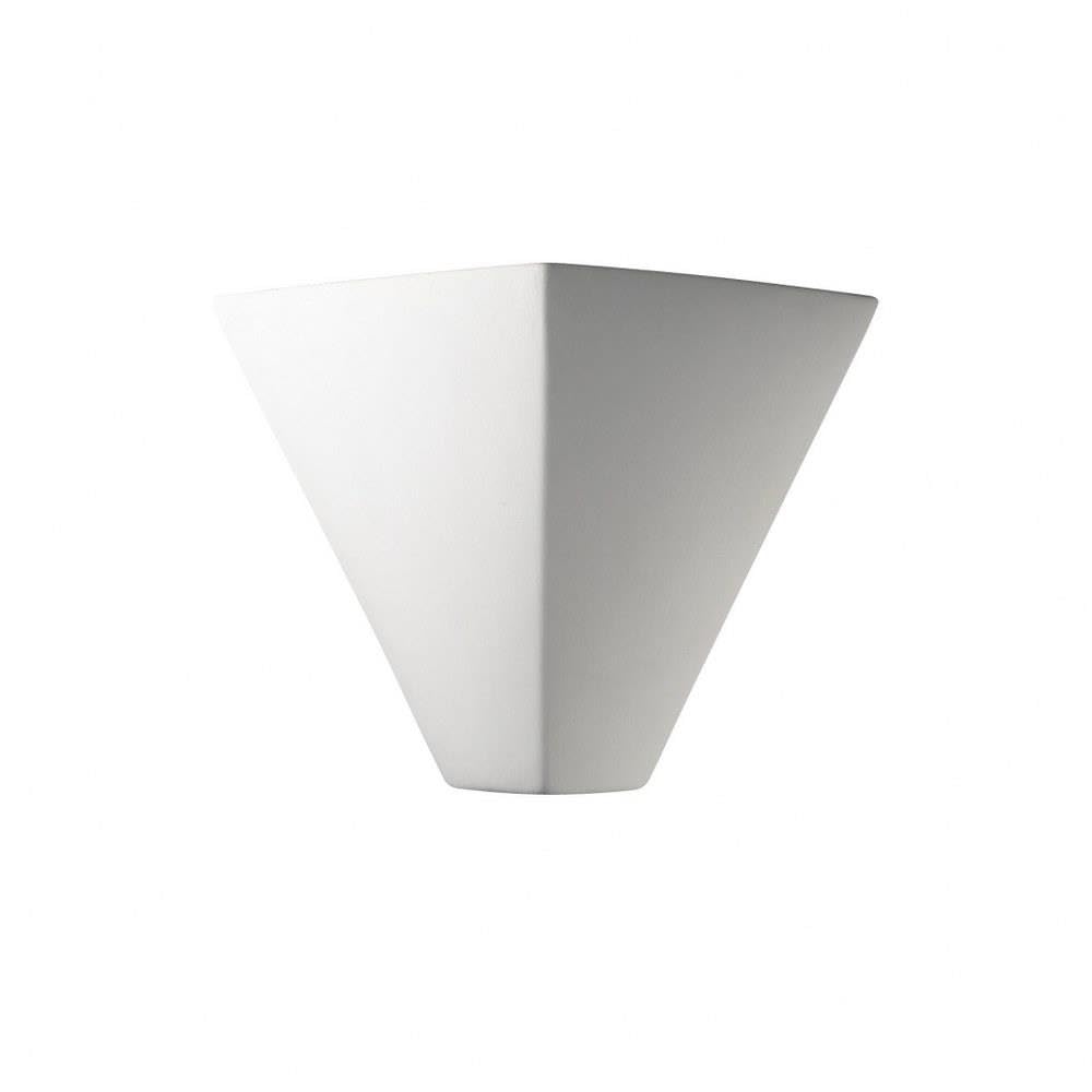 Justice Design Group Ambiance Collection 1-Light Wall Sconce - Bisque Finish | Modern Wall Light Fixture for Bedroom, Living Room & Hallway Lighting
