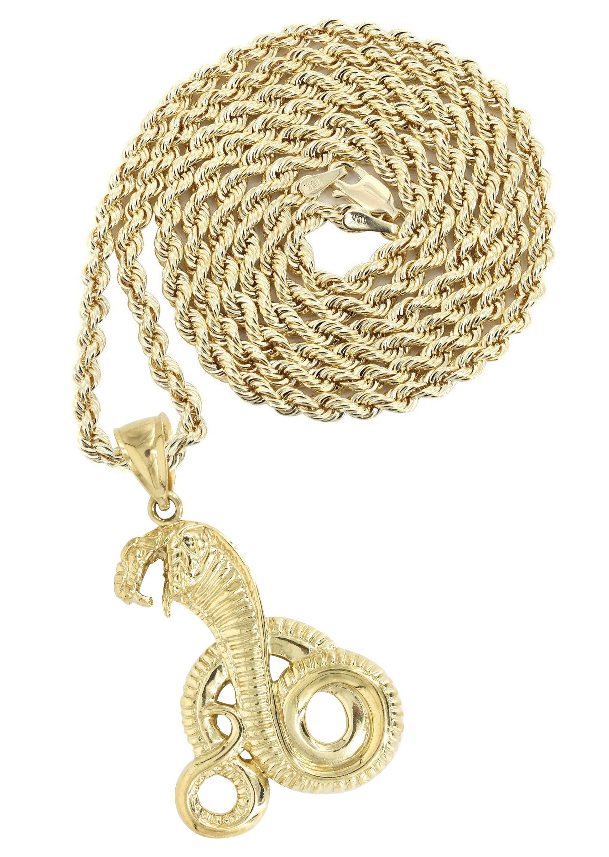 10K Yellow Gold Cobra Necklace for Women - 18.1 Grams Solid Gold Snake Pendant Jewelry - Perfect for Gifts, Parties, and Fashion Accessories