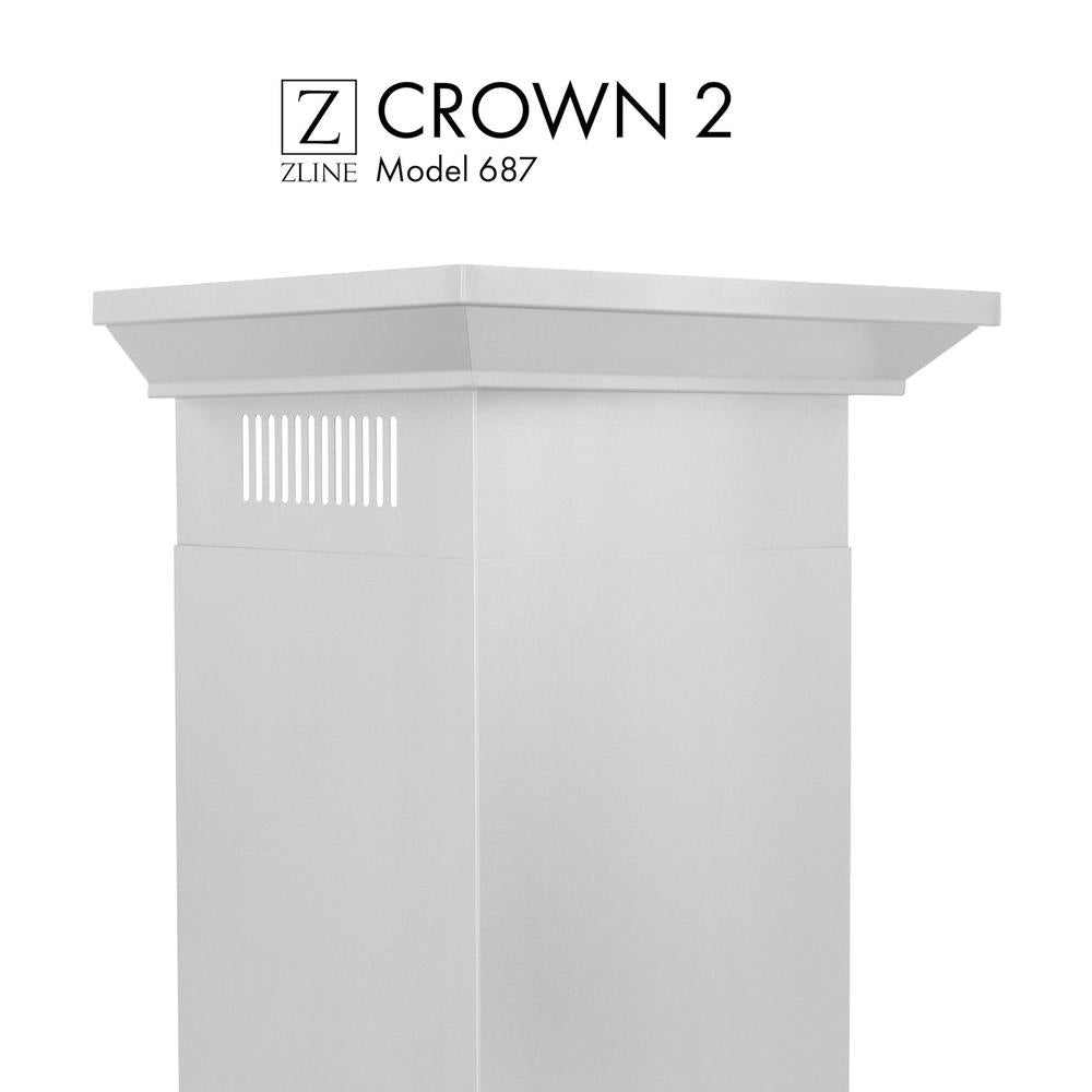 ZLINE CM2 687 Crown Molding Kit for Wall Range Hoods - Premium Kitchen Ventilation Trim - Perfect for Modern & Traditional Home Decor