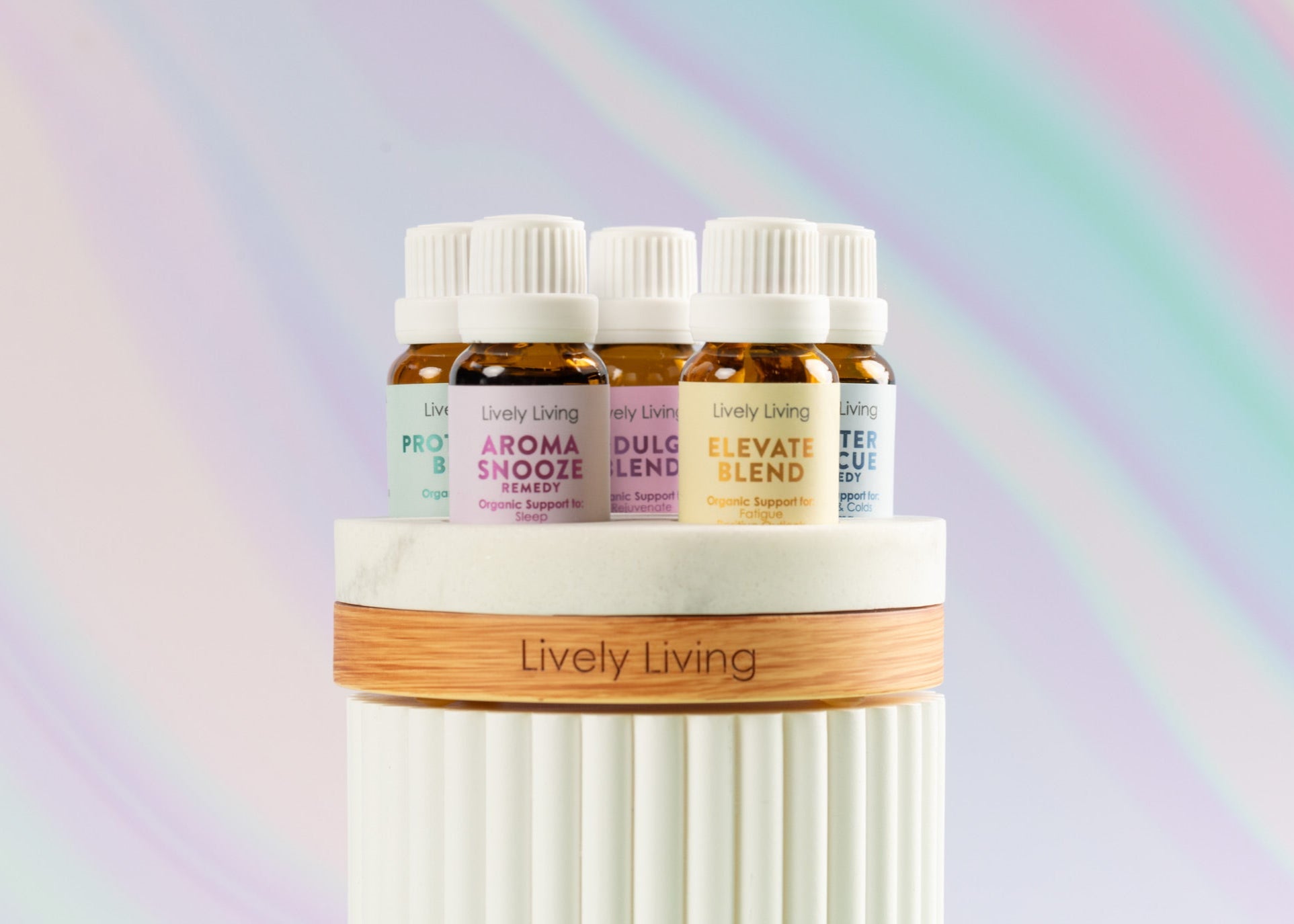Premium Aromatherapy Essential Oil Set with Wooden Display Stand - Relaxation, Stress Relief & Home Fragrance for Diffusers, Massage & Spa