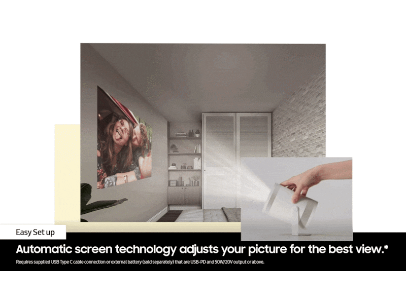 Samsung The Freestyle 2nd Gen Portable Smart Projector with Gaming Hub - Perfect for Home Theater, Gaming & Outdoor Movie Nights