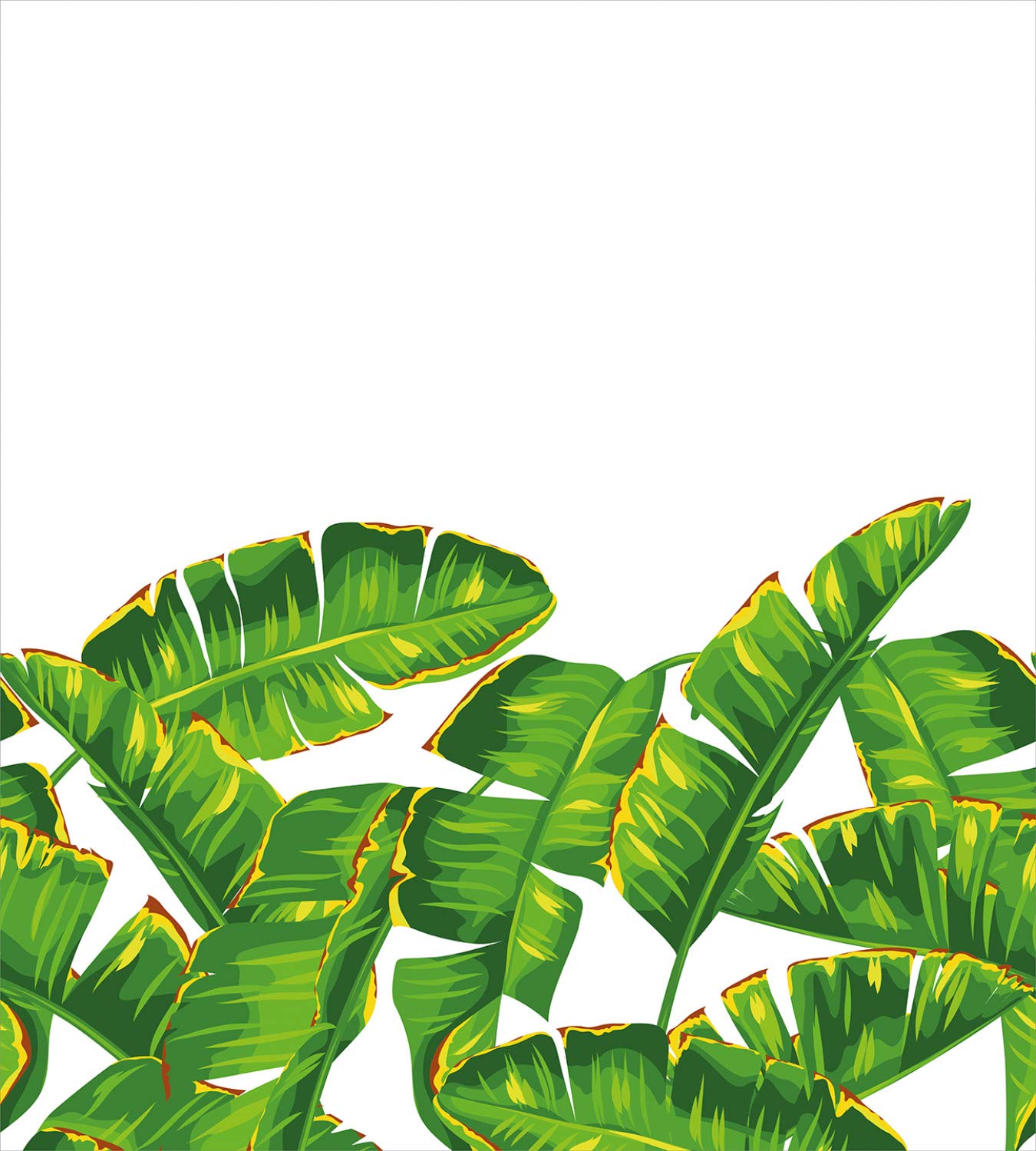 Ambesonne Botany Duvet Cover Set - Vibrant Tropical Leaf Print Queen Size Bedding (2 Duvet Covers + 4 Pillowcases) | Hunter Green & Yellow | Perfect for Summer Bedroom Decor, Beach House, or Tropical Theme Rooms