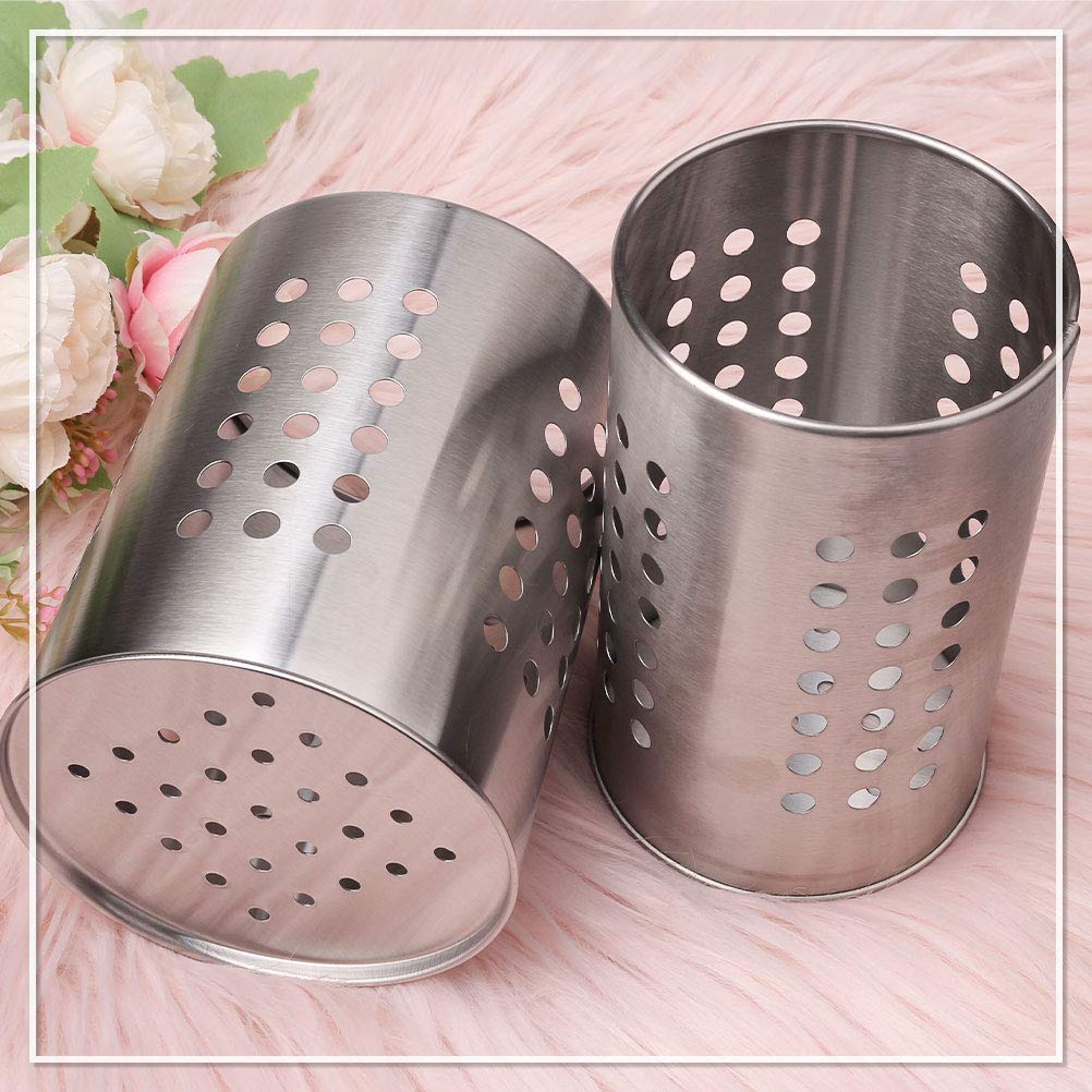 2-Pack Stainless Steel Kitchen Utensil Holder - Drawer & Countertop Organizer for Cooking Tools
