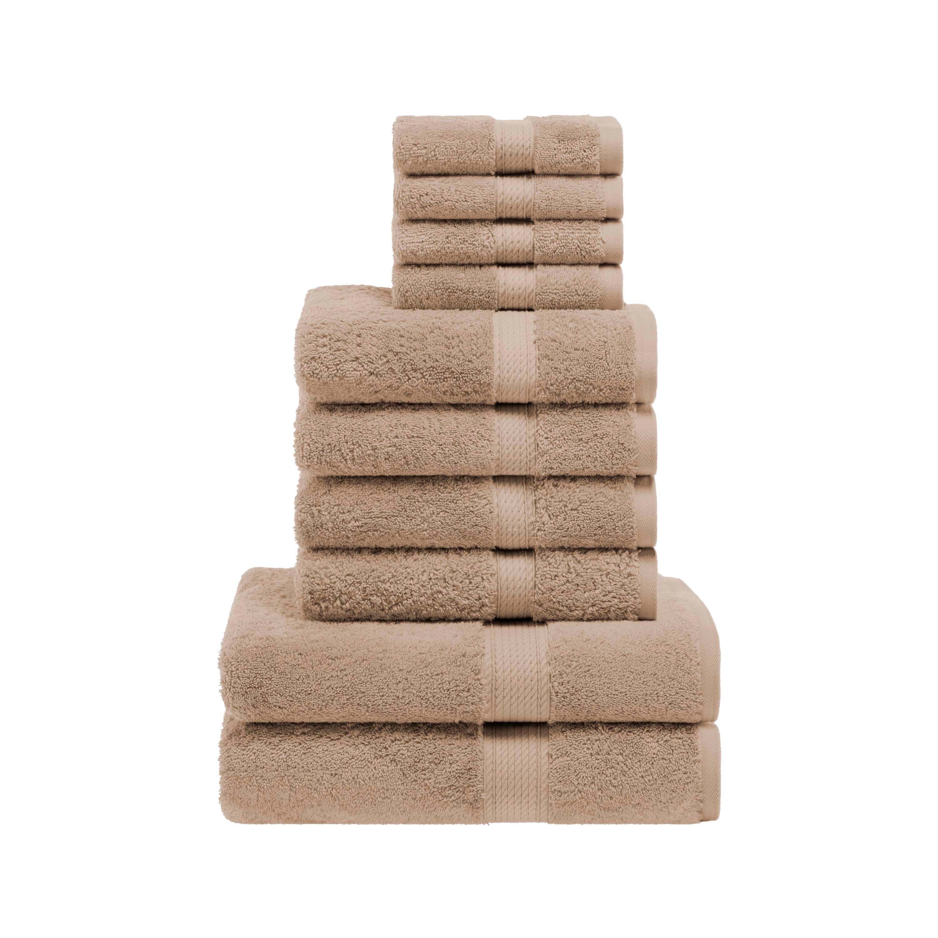Premium Egyptian Cotton Plush Heavyweight Towel Set - 10 Piece Ultra Absorbent Luxury Bath Towels for Spa, Hotel & Home Use