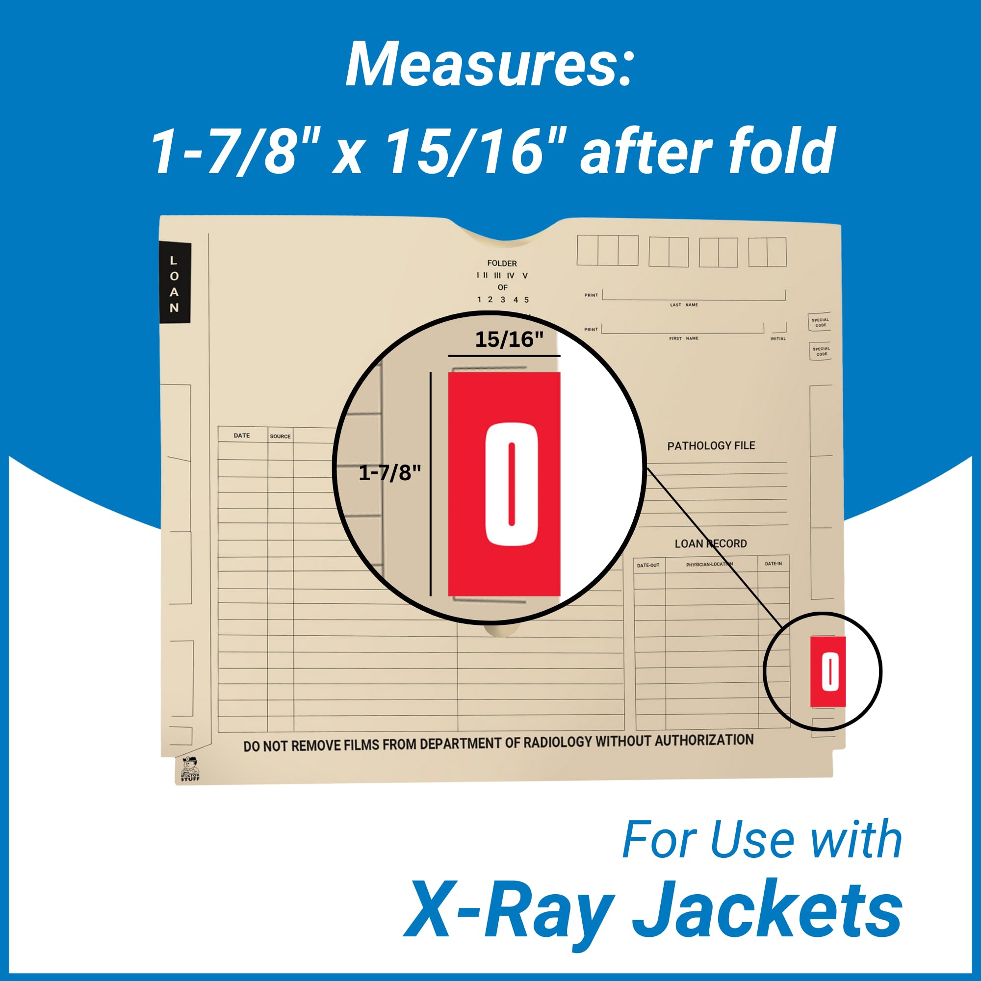 Doctor Stuff - File Folder Labels, Complete Set of Numbers 0-9, AMES L-A-00178RL Match - AMNP Series Chart Stickers, 1-7/8
