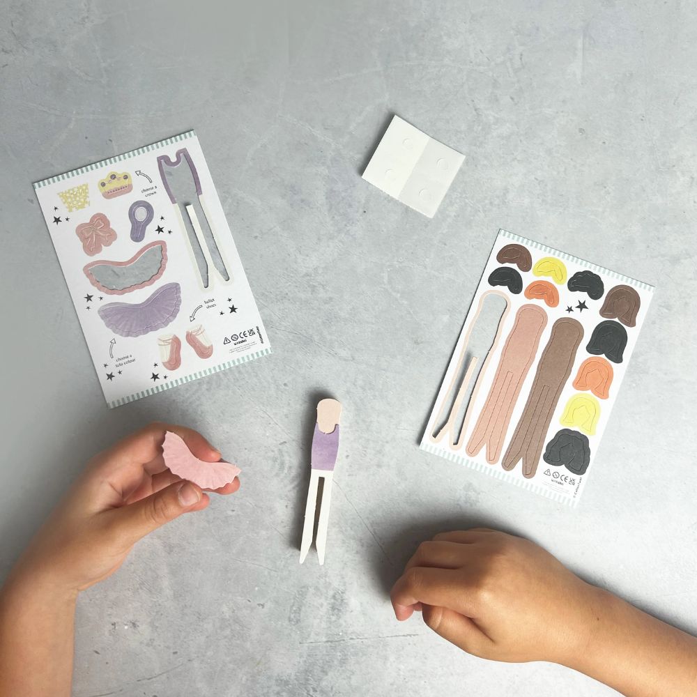 DIY Cotton Twist Ballerina Peg Doll Kit - Handmade Craft for Kids & Adults - Perfect for Home Decor, Gifts & Creative Play
