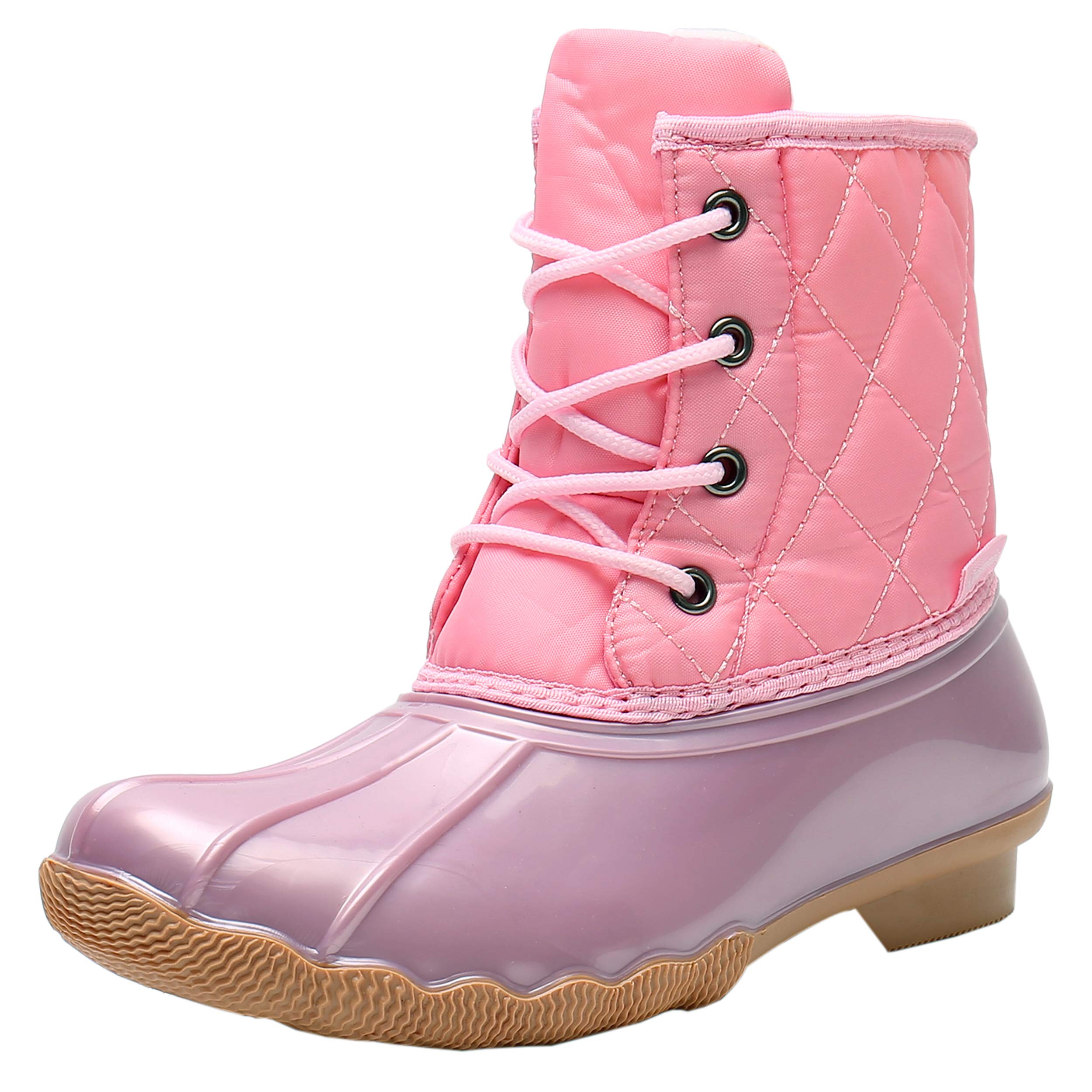 Ahannie Kids Winter Duck Boots for Boys & Girls - Waterproof Two-Tone Rain Boots for Toddler, Little & Big Kids - Perfect for Outdoor Play, Rainy Days & Snowy Weather
