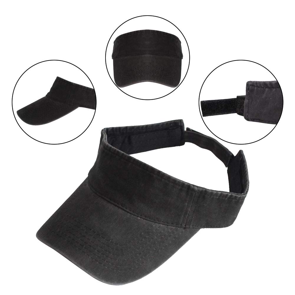 HH HOFNEN Adjustable Cotton Twill Sports Sun Visor Hat for Men & Women - UV Protection, Breathable & Lightweight for Running, Golf, Tennis & Outdoor Activities