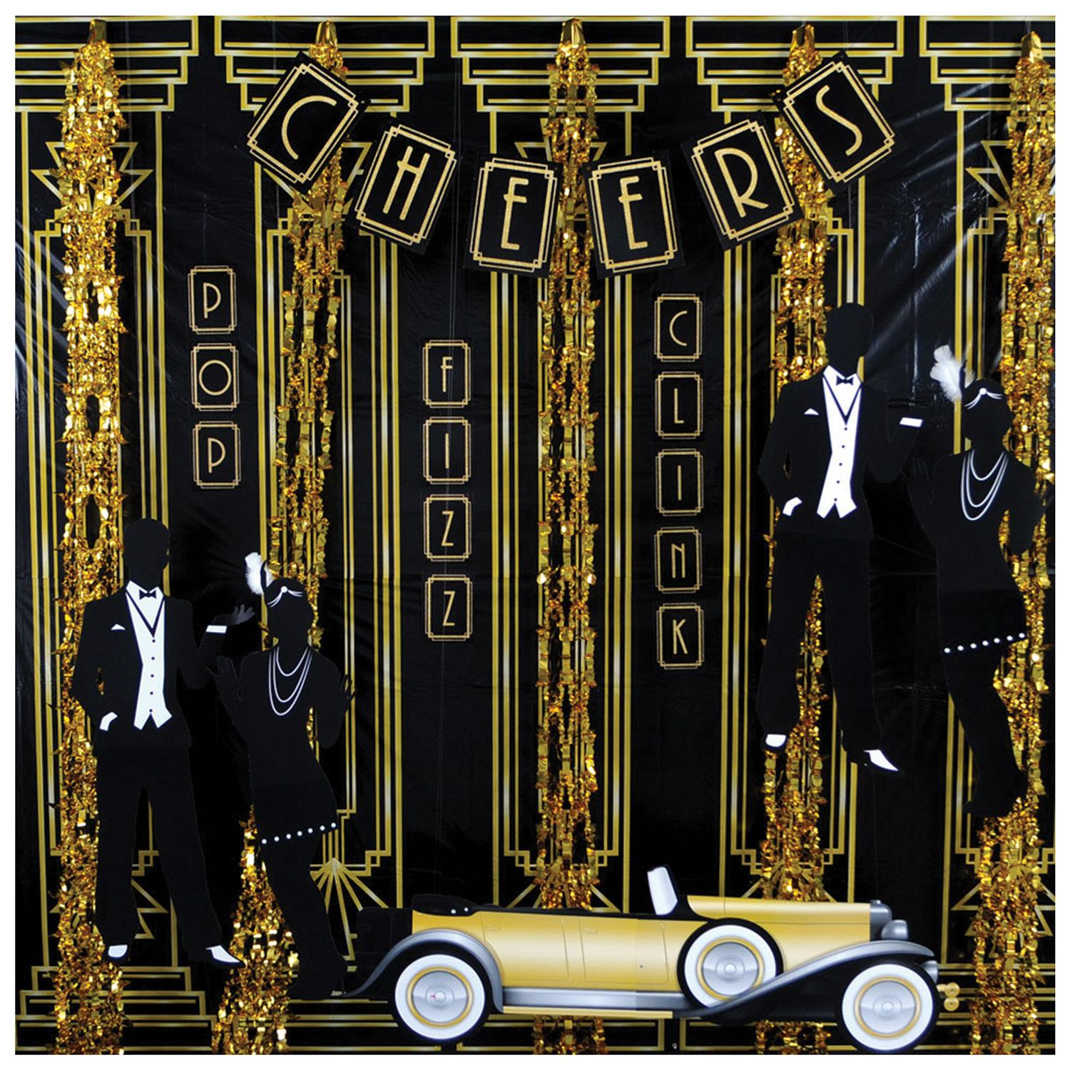 12 Pack Beistle Jointed Roaring 20's Party Roadster - Vintage 1920s Themed Car Decorations for Gatsby Parties, Speakeasy Events & Great Gatsby Birthday Celebrations