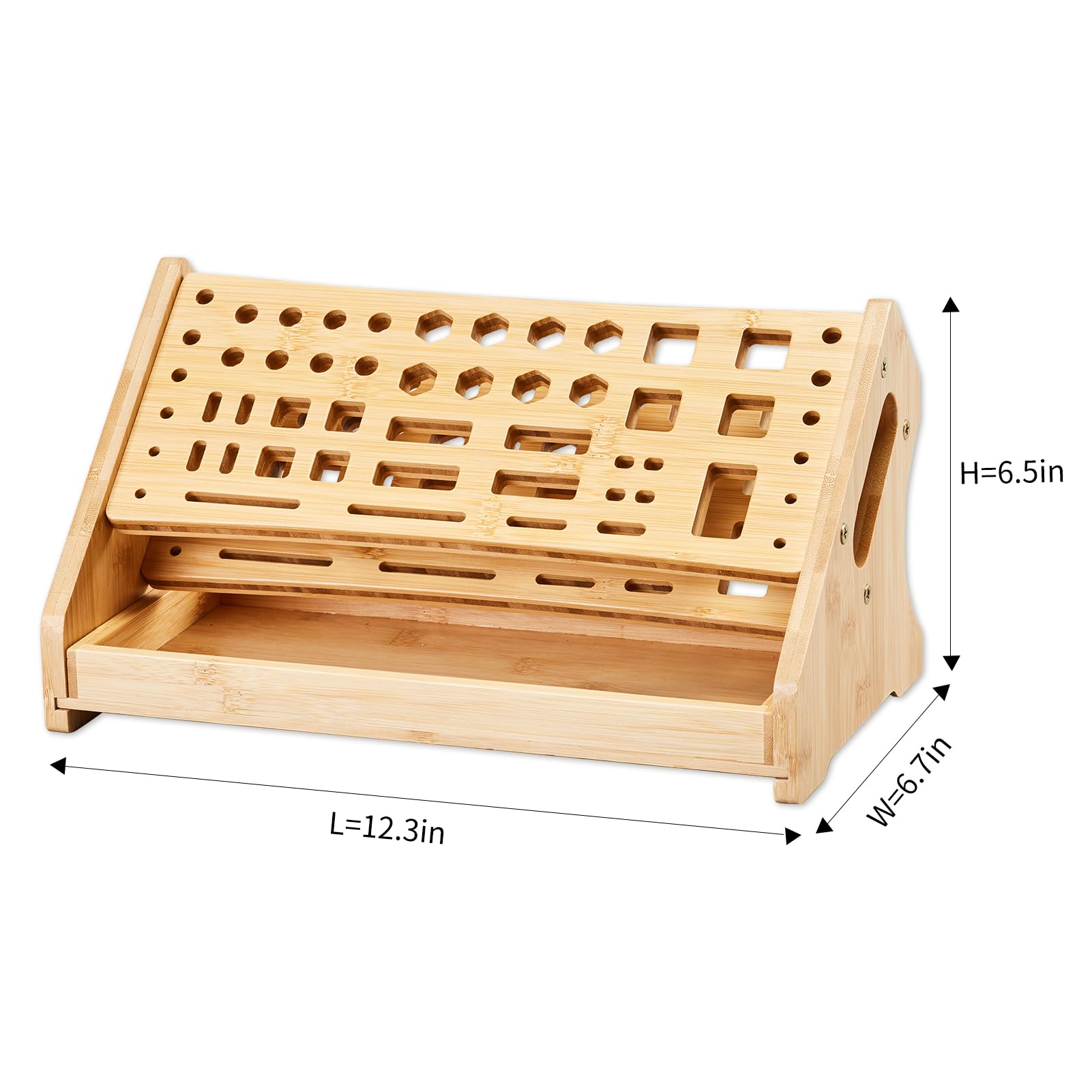ESYTEOOT Bamboo Screwdriver Organizer - Desktop Tool Stand for Hand Tools & Repair Equipment Storage | Perfect for Workshop, Garage & DIY Projects