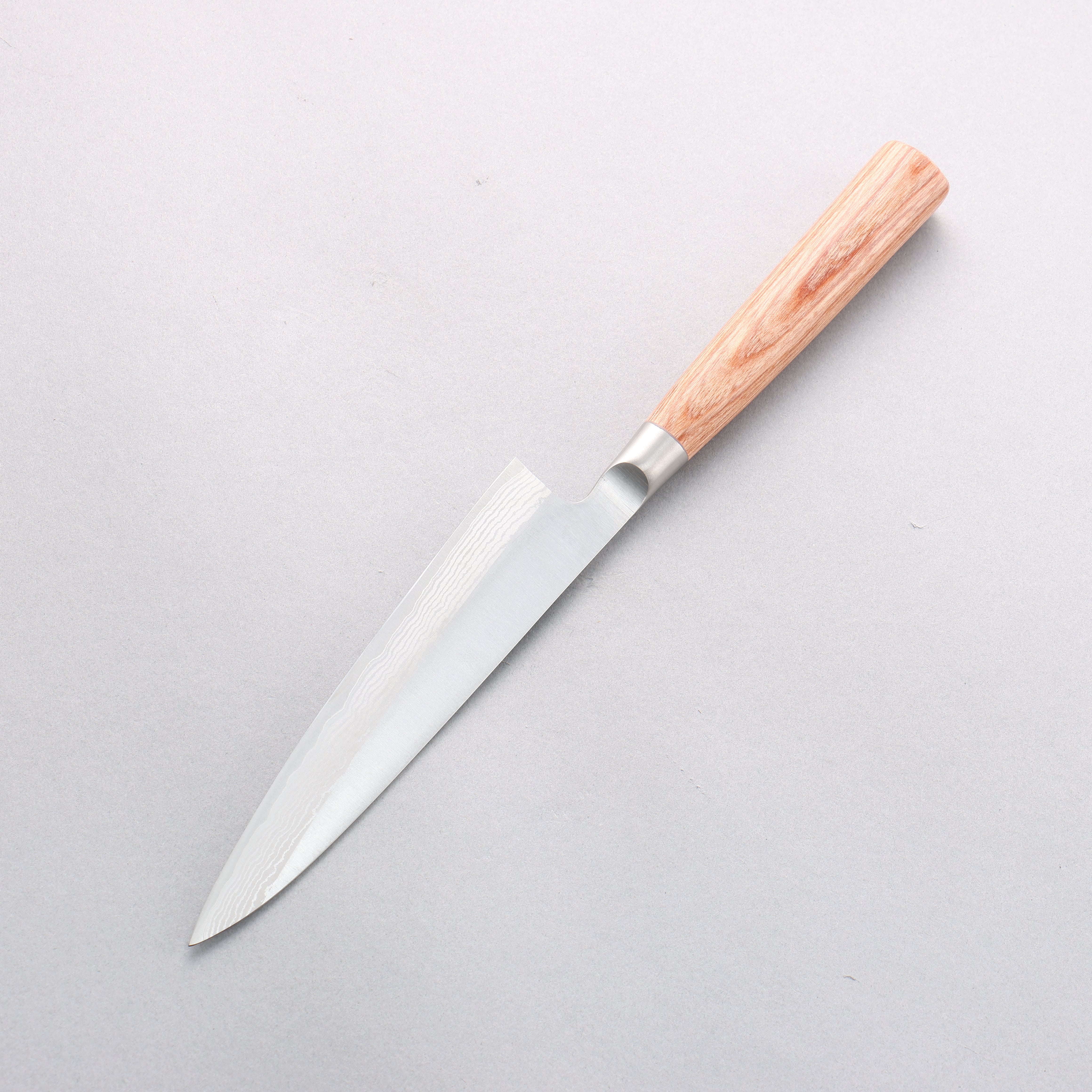 Kamo Hamono VG10 Damascus Steel Petty Utility Knife 150mm - Brown Pakkawood Handle - Perfect for Slicing, Chopping & Food Prep in Home Kitchens