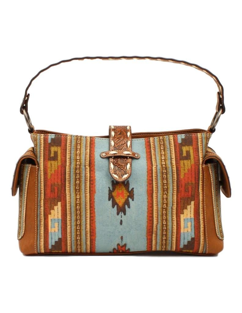M&F Western N770003597 Southwest Satchel Clutches & Weapon Tote Bags for Women - Multi-Color Crossbody Purse for Cowgirl, Festival, and Western Fashion Accessories