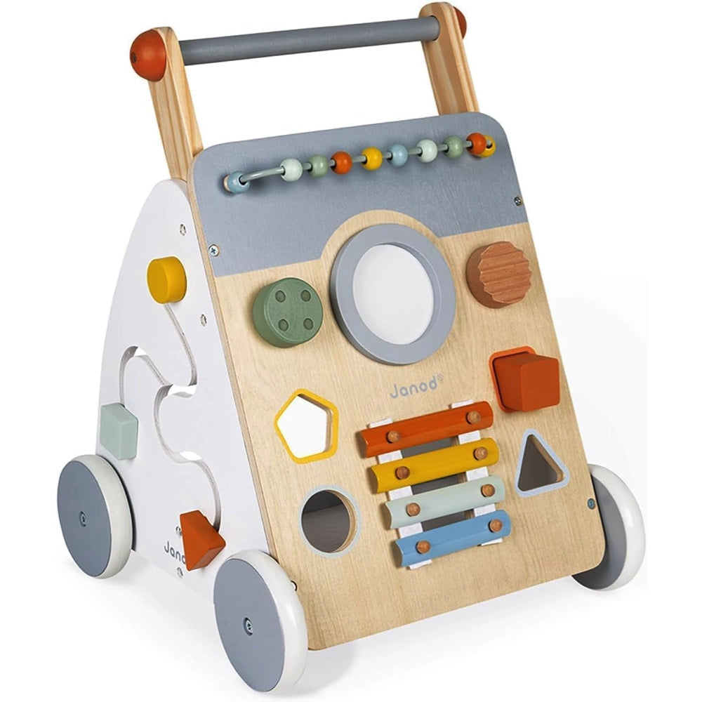 Janod Sweet Cocoon Multi-Activity Baby Walker – Push & Play Learning Toy for Toddlers 12-24 Months – Encourages Walking & Sensory Development – Perfect for Home & Daycare Use